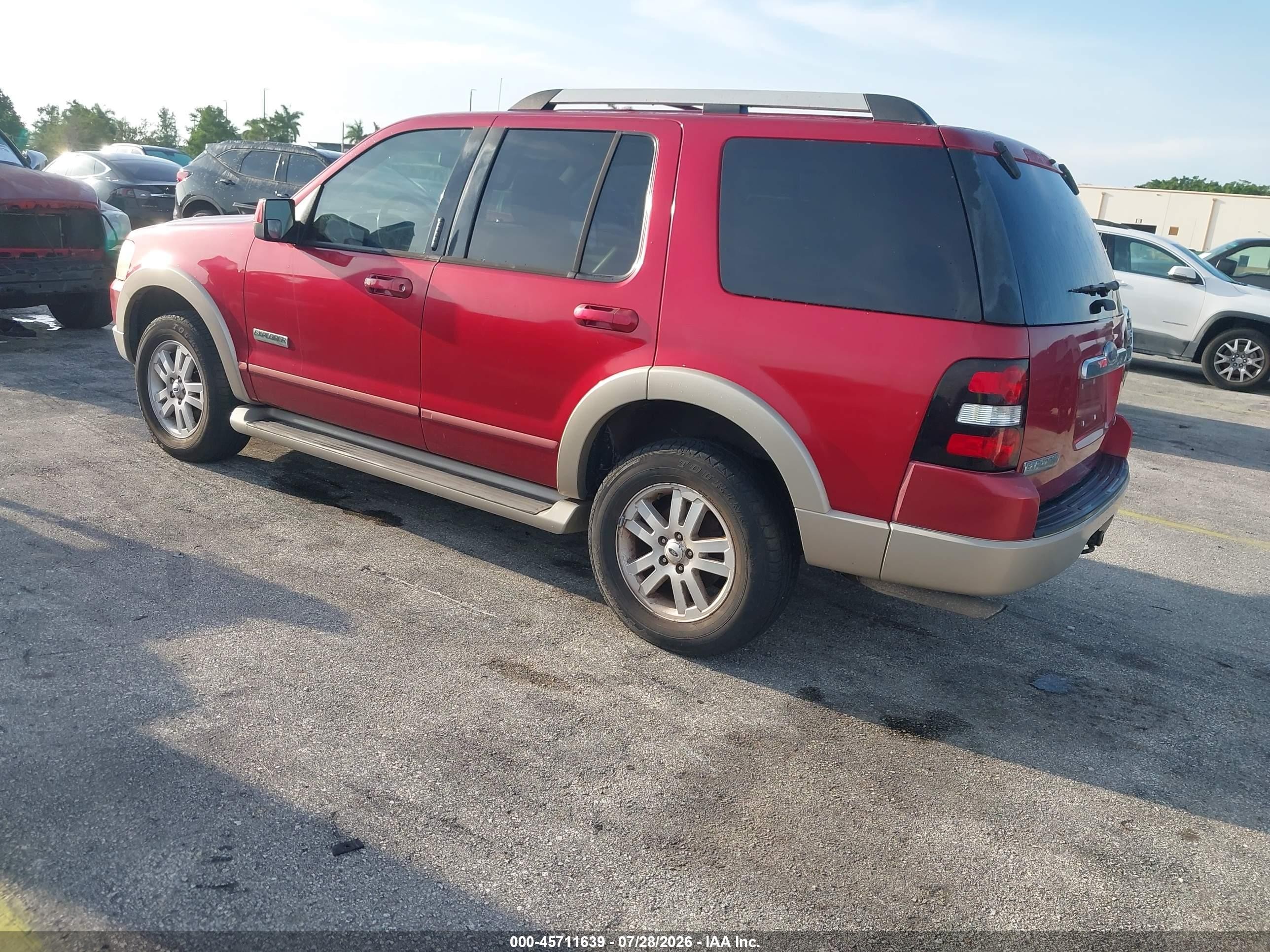 2007 Ford Explorer Eddie Bauer Красный vin: 1FMEU64E17UB29530