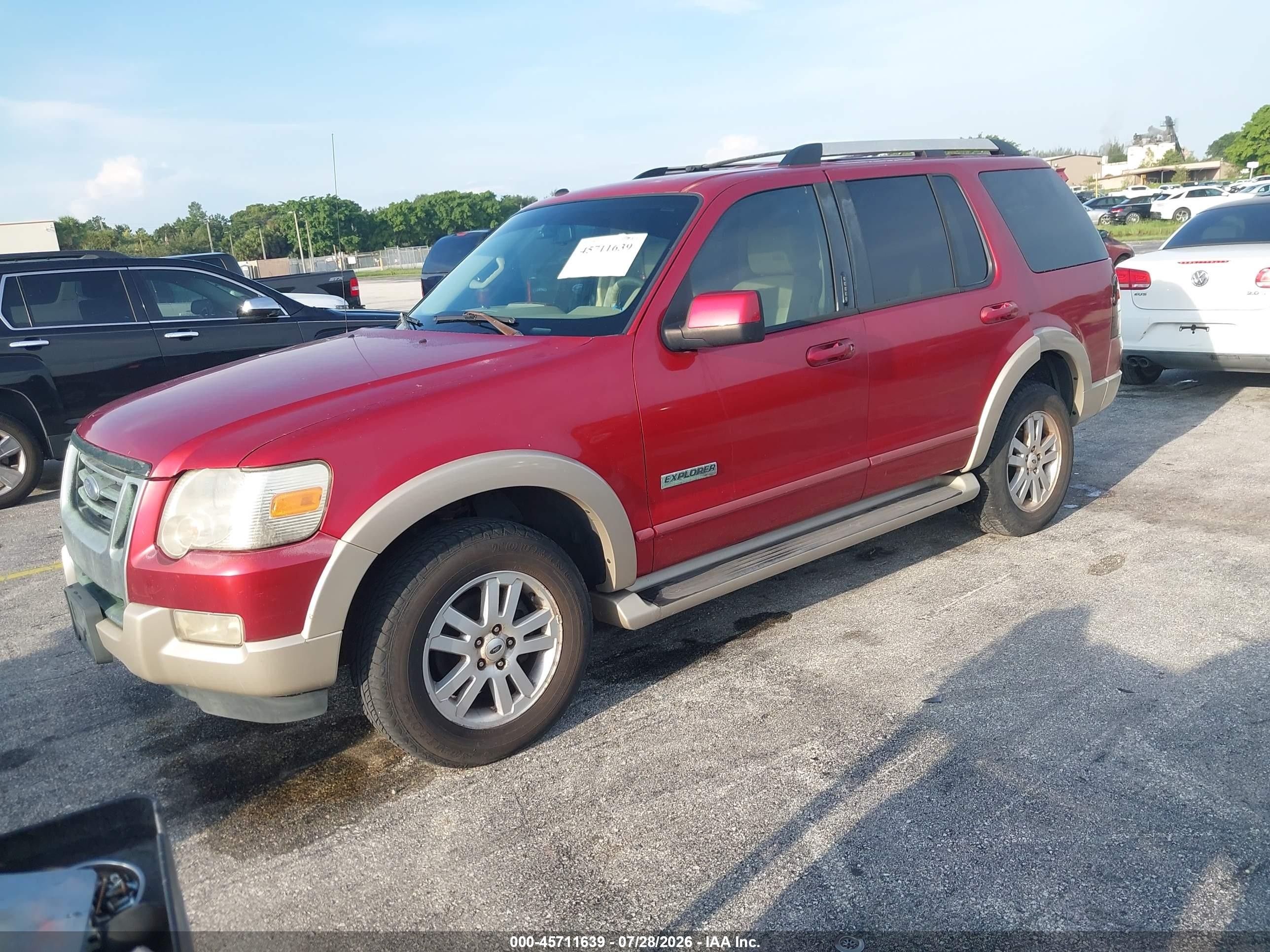 2007 Ford Explorer Eddie Bauer Красный vin: 1FMEU64E17UB29530