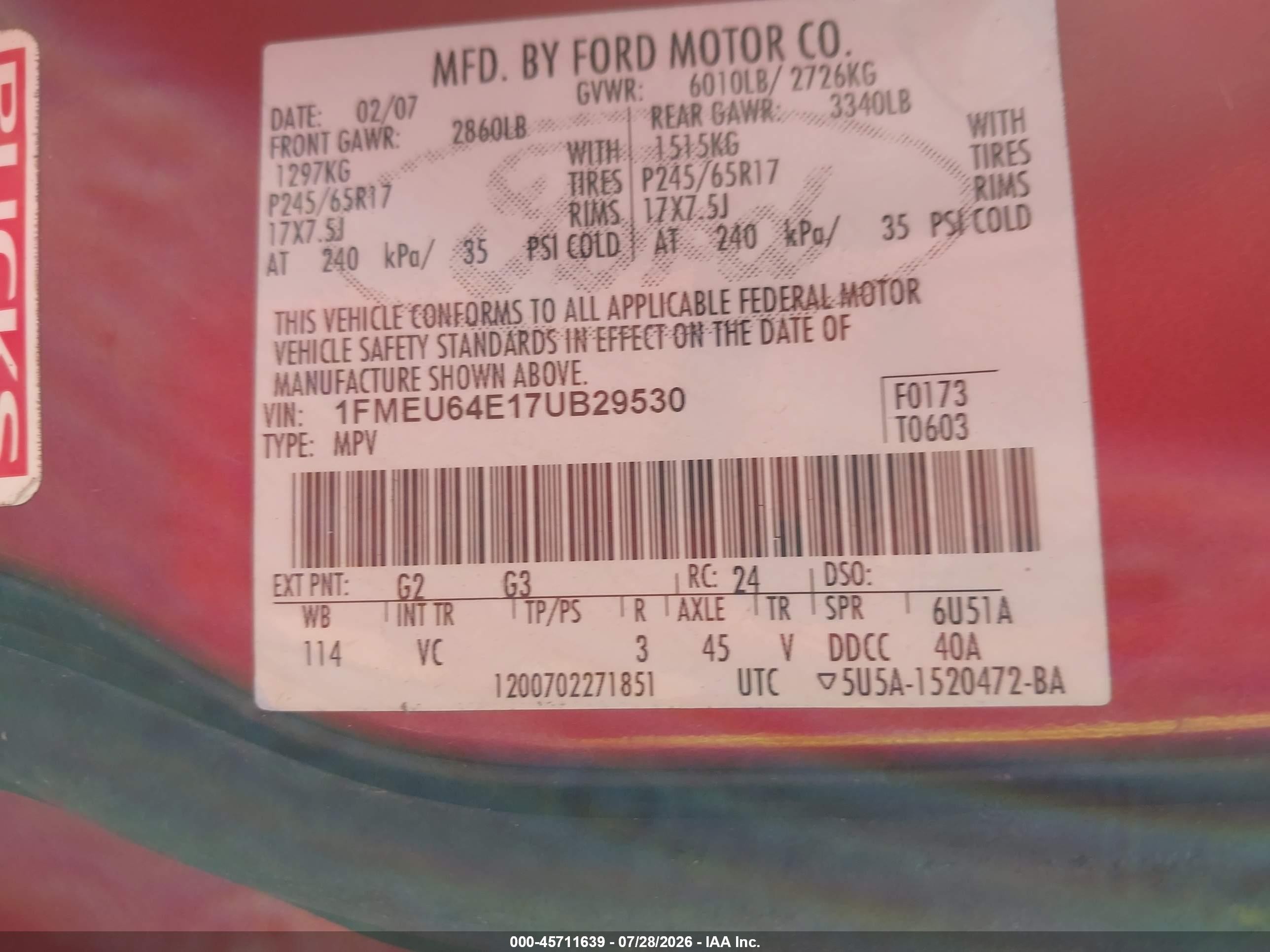 2007 Ford Explorer Eddie Bauer Красный vin: 1FMEU64E17UB29530