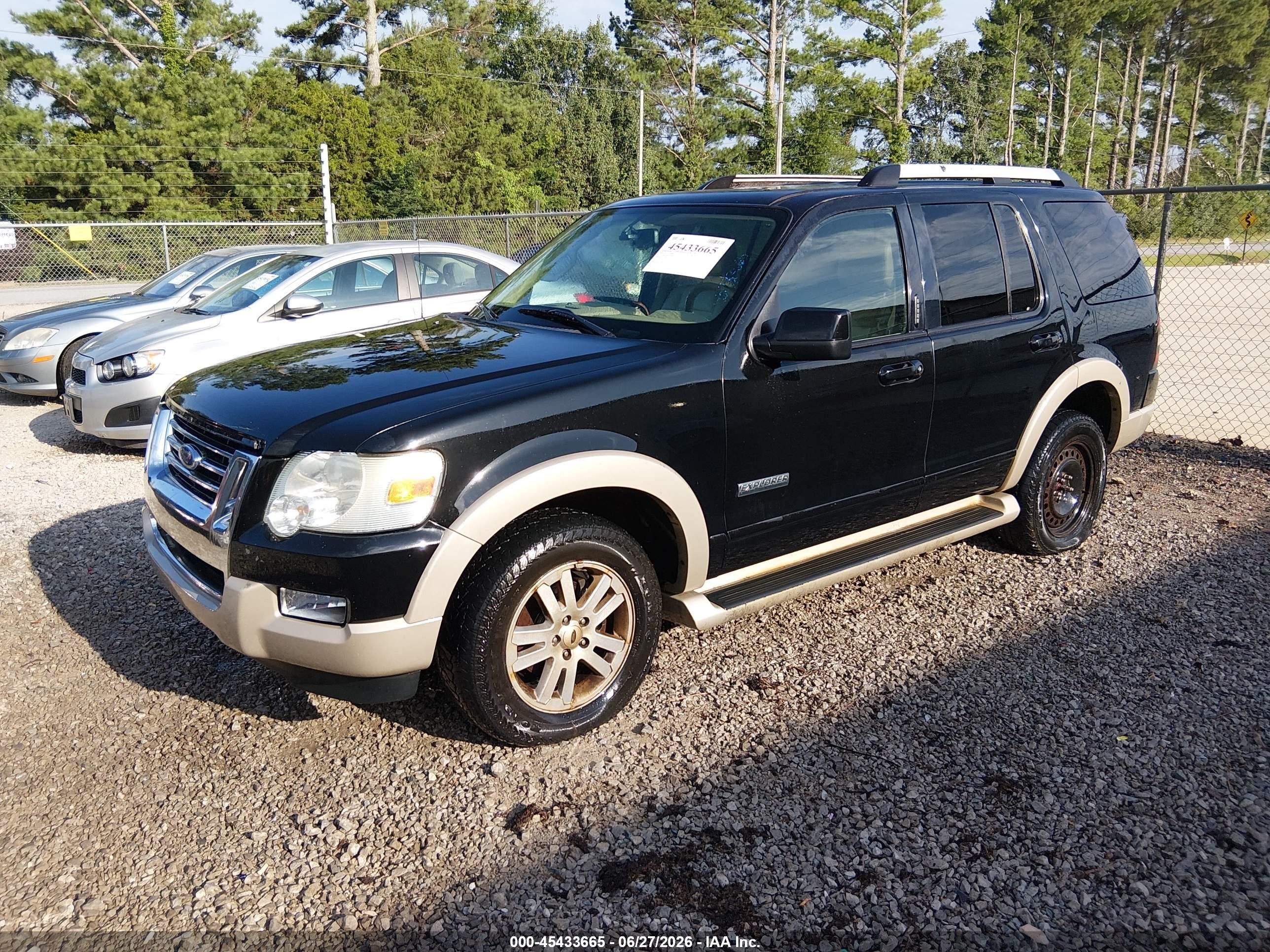2007 Ford Explorer Eddie Bauer Black vin: 1FMEU64E47UB59038