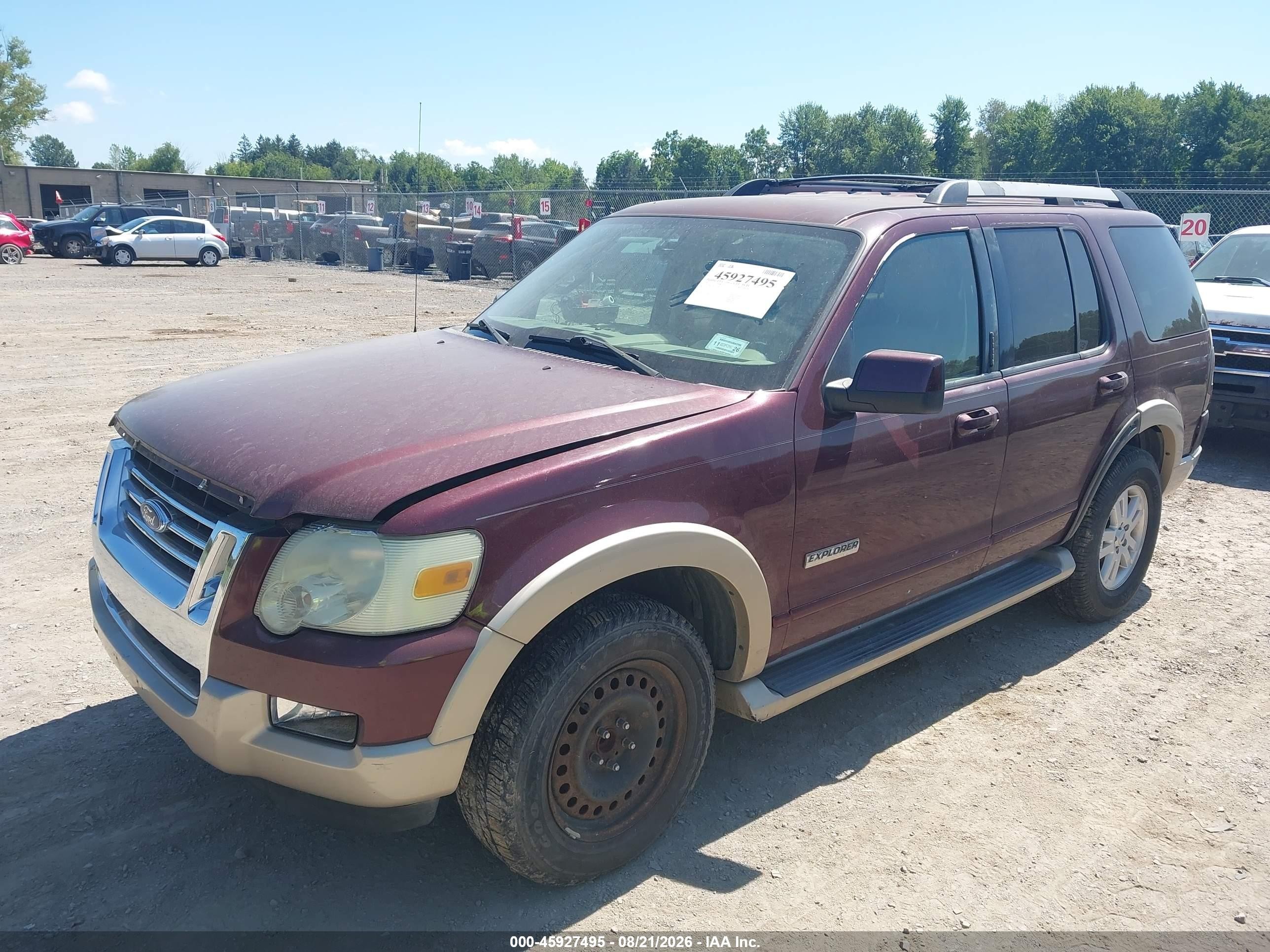 2007 Ford Explorer Eddie Bauer Burgundy vin: 1FMEU64E77UA53277