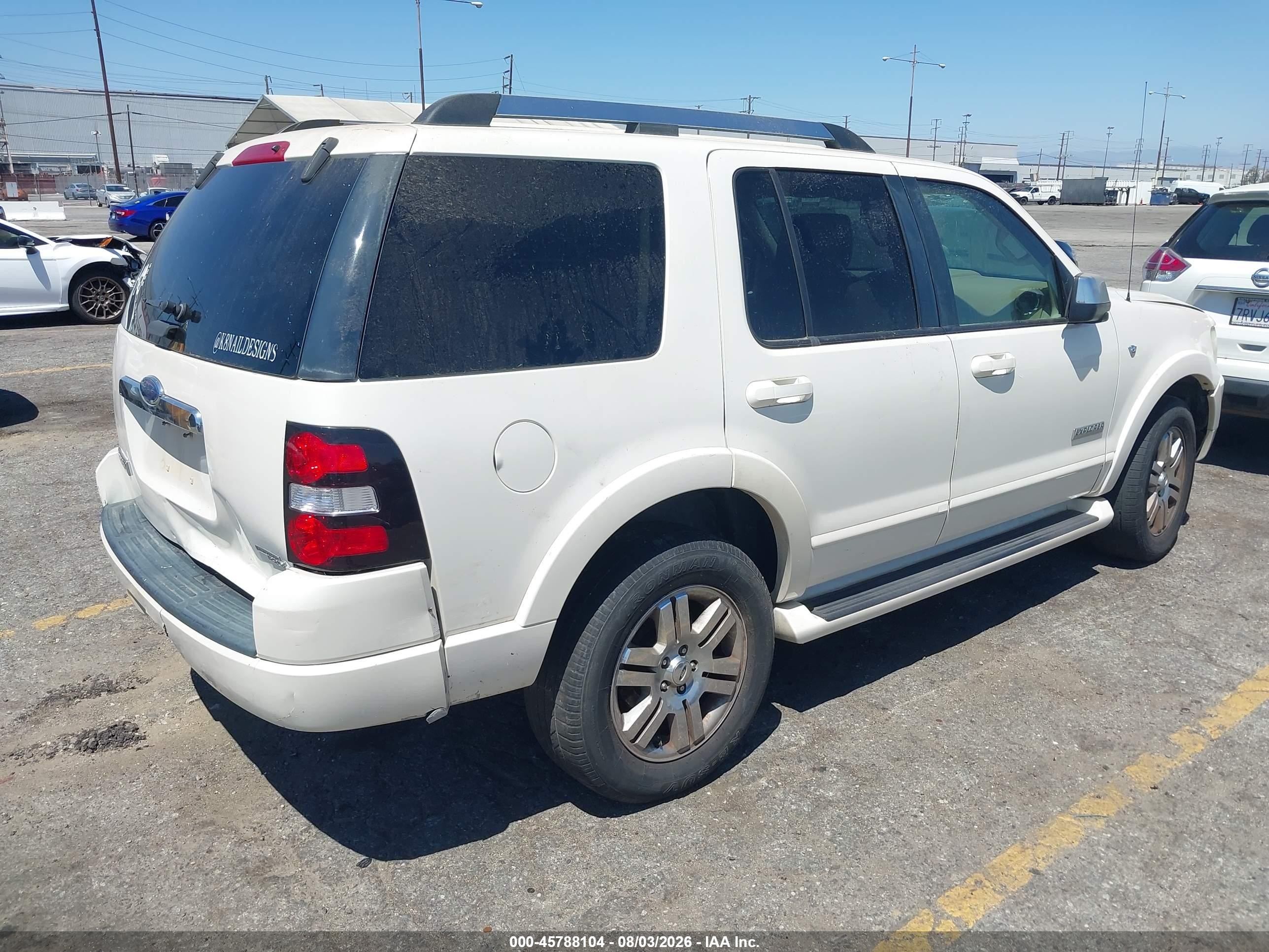 2007 Ford Explorer Limited White vin: 1FMEU65897UA94339