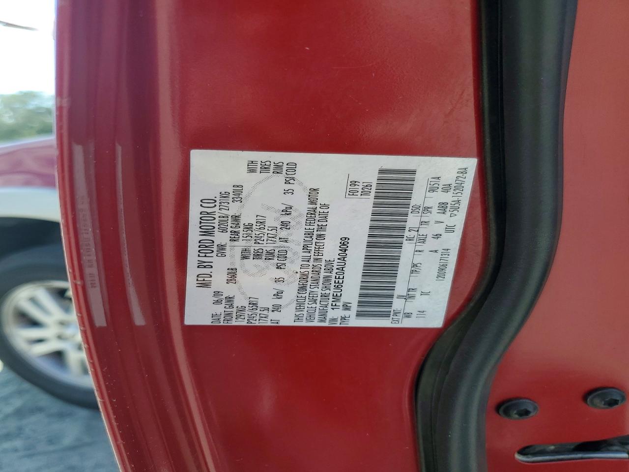 2010 Ford Explorer Eddie Bauer Burgundy vin: 1FMEU6EE0AUA04069