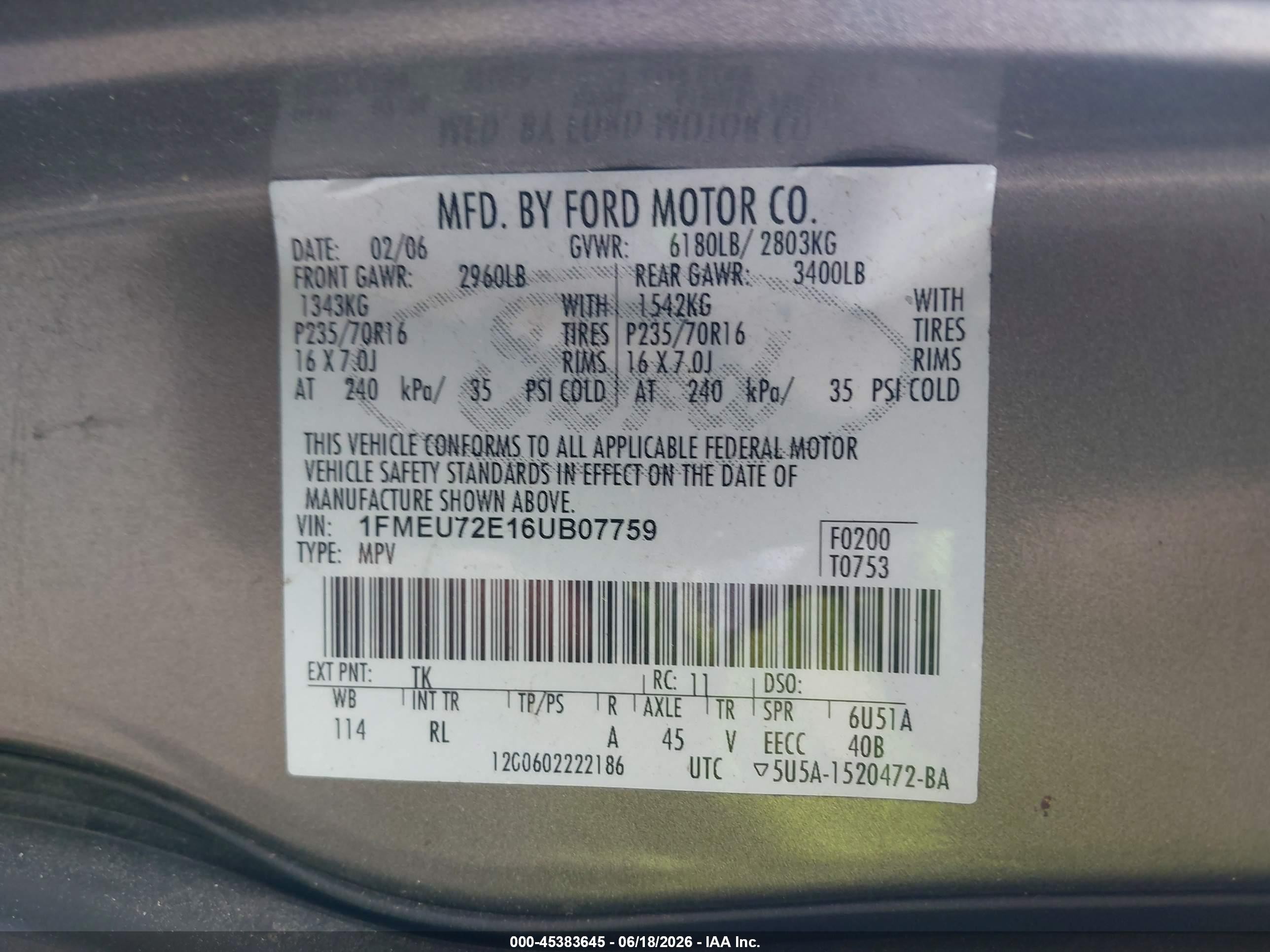 2006 Ford Explorer Xls Brown vin: 1FMEU72E16UB07759