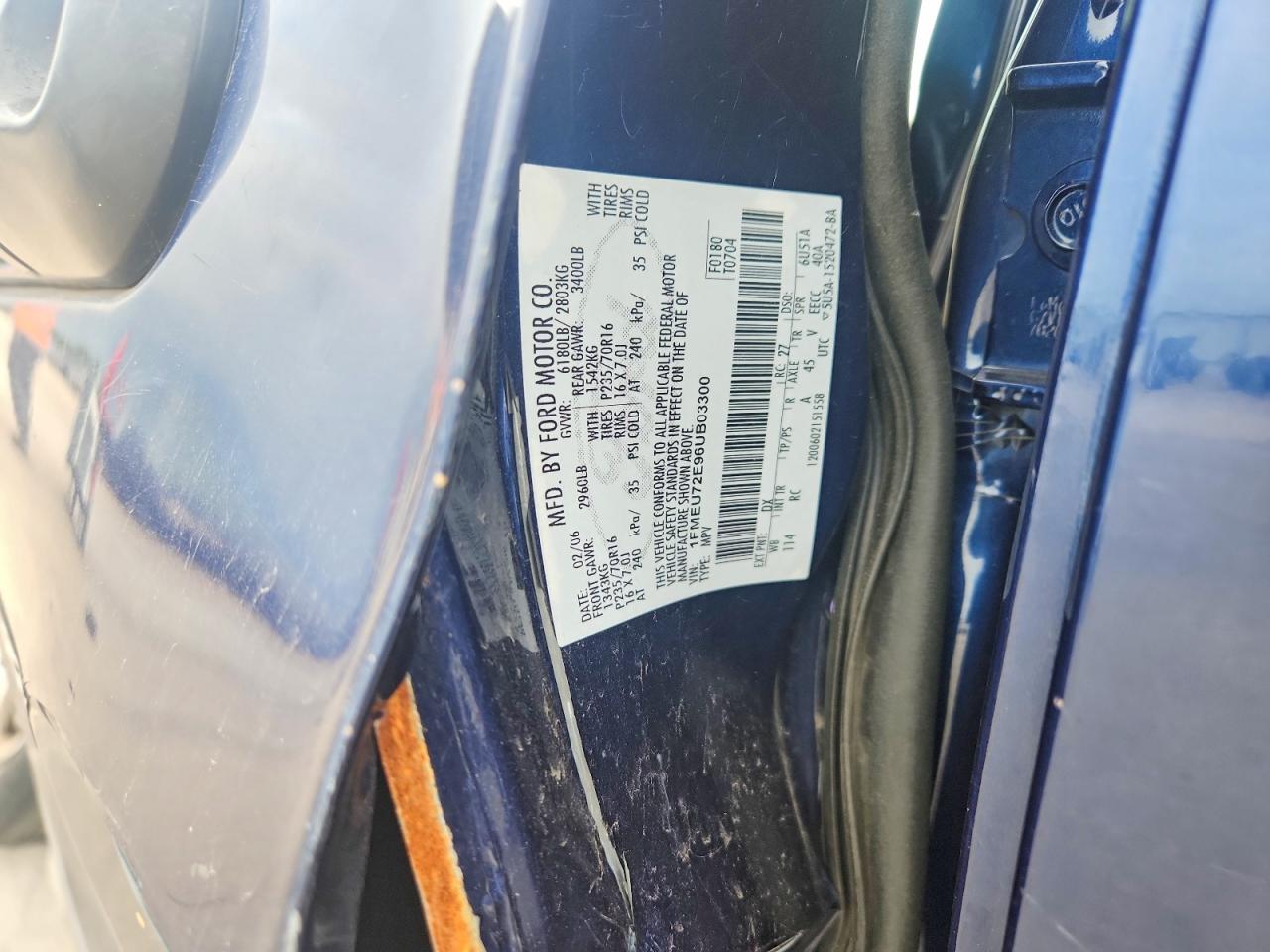 2006 Ford Explorer Xls Blue vin: 1FMEU72E96UB03300