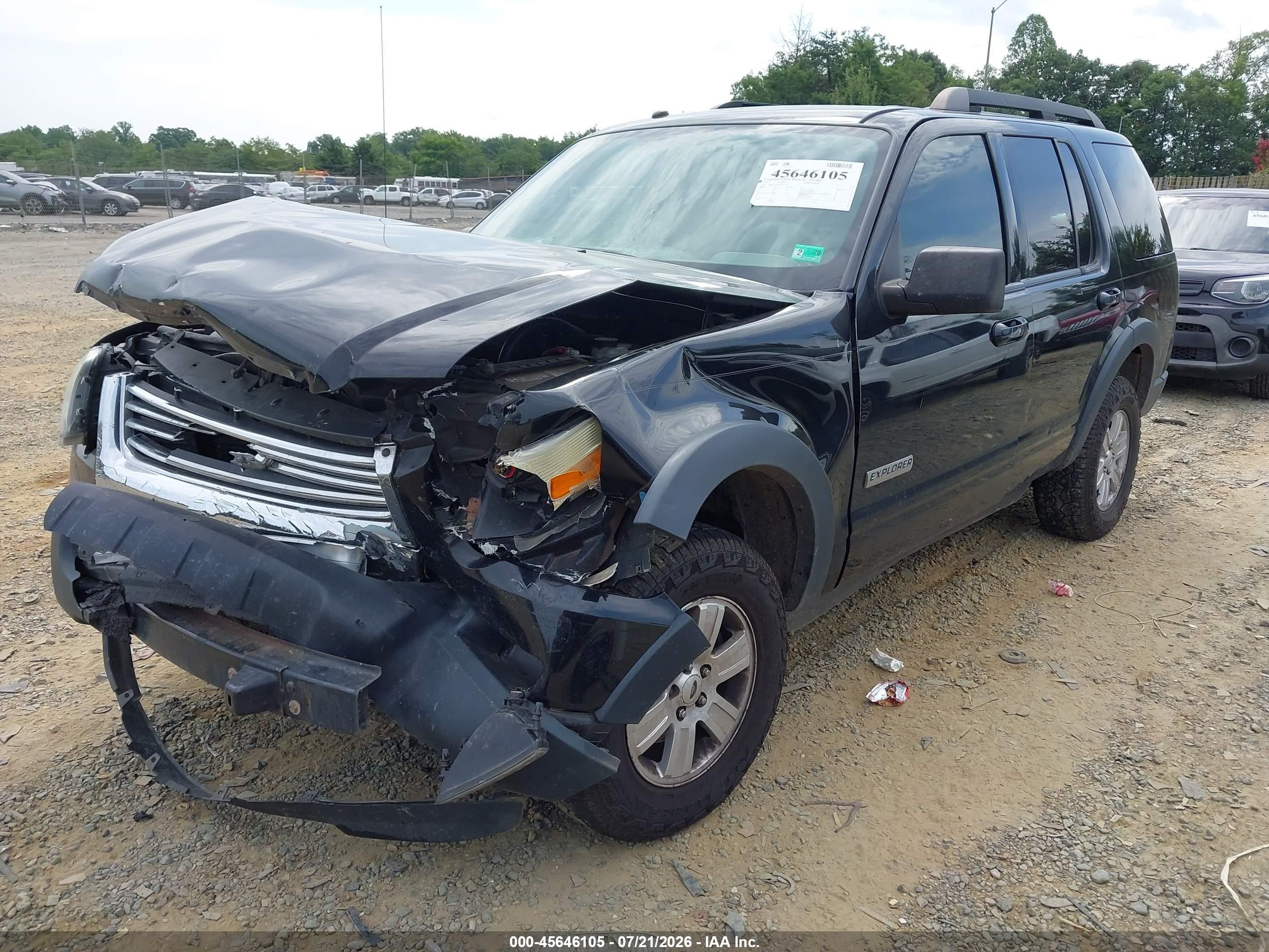 2007 Ford Explorer Xlt Black vin: 1FMEU73E07UA37574