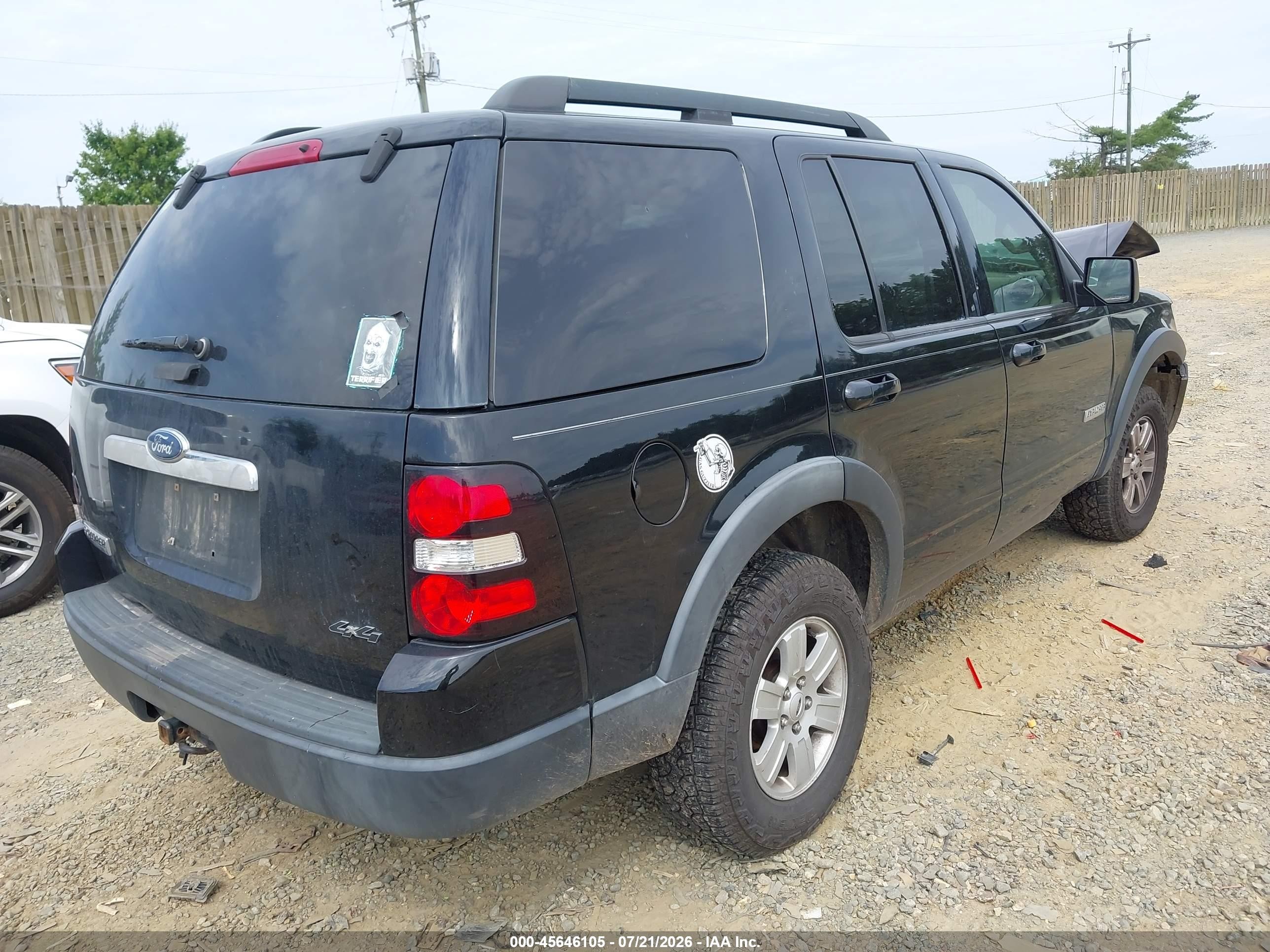 2007 Ford Explorer Xlt Black vin: 1FMEU73E07UA37574