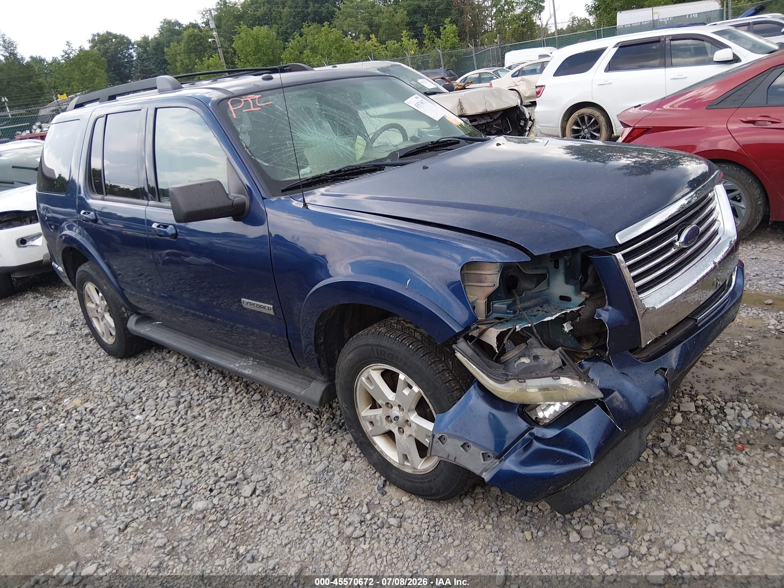 2007 Ford Explorer Xlt Синий vin: 1FMEU73E07UB28456