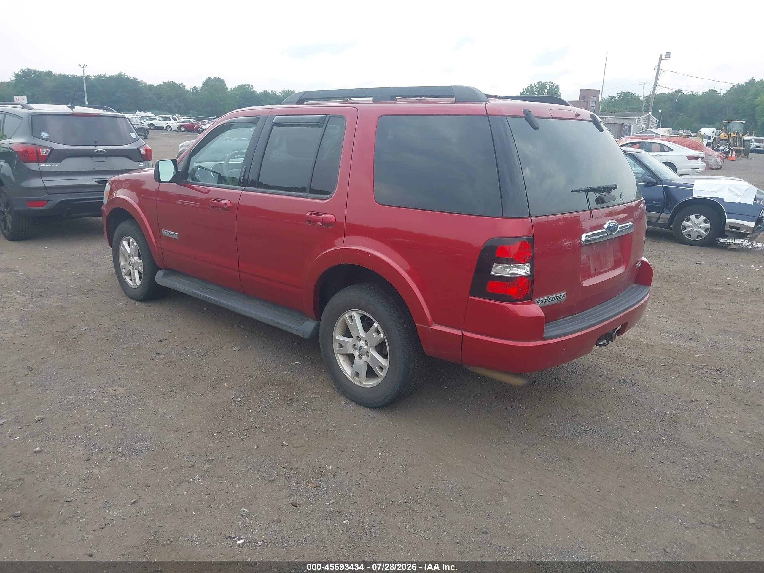 2007 Ford Explorer Xlt Red vin: 1FMEU73E07UB43829