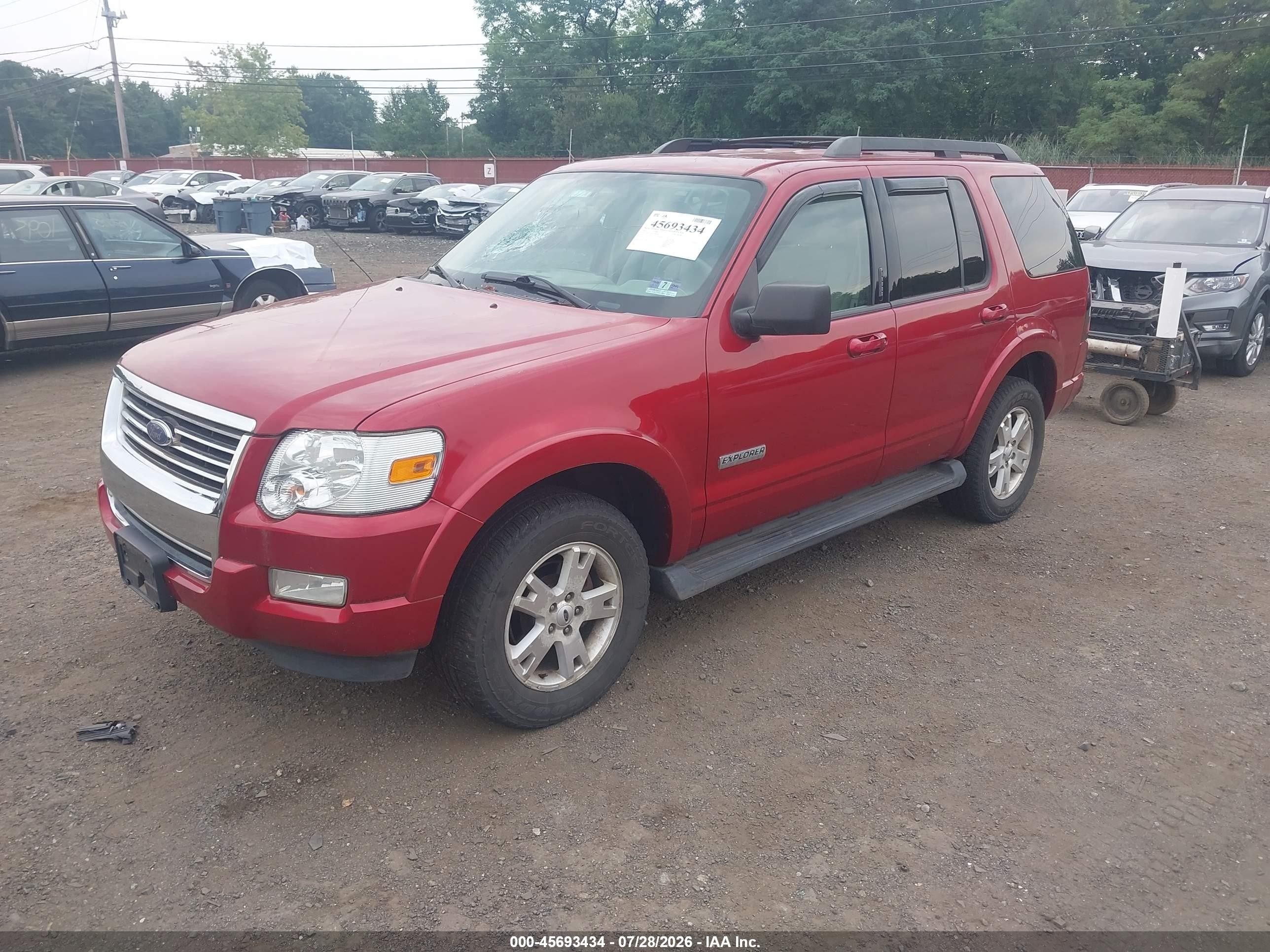 2007 Ford Explorer Xlt Red vin: 1FMEU73E07UB43829