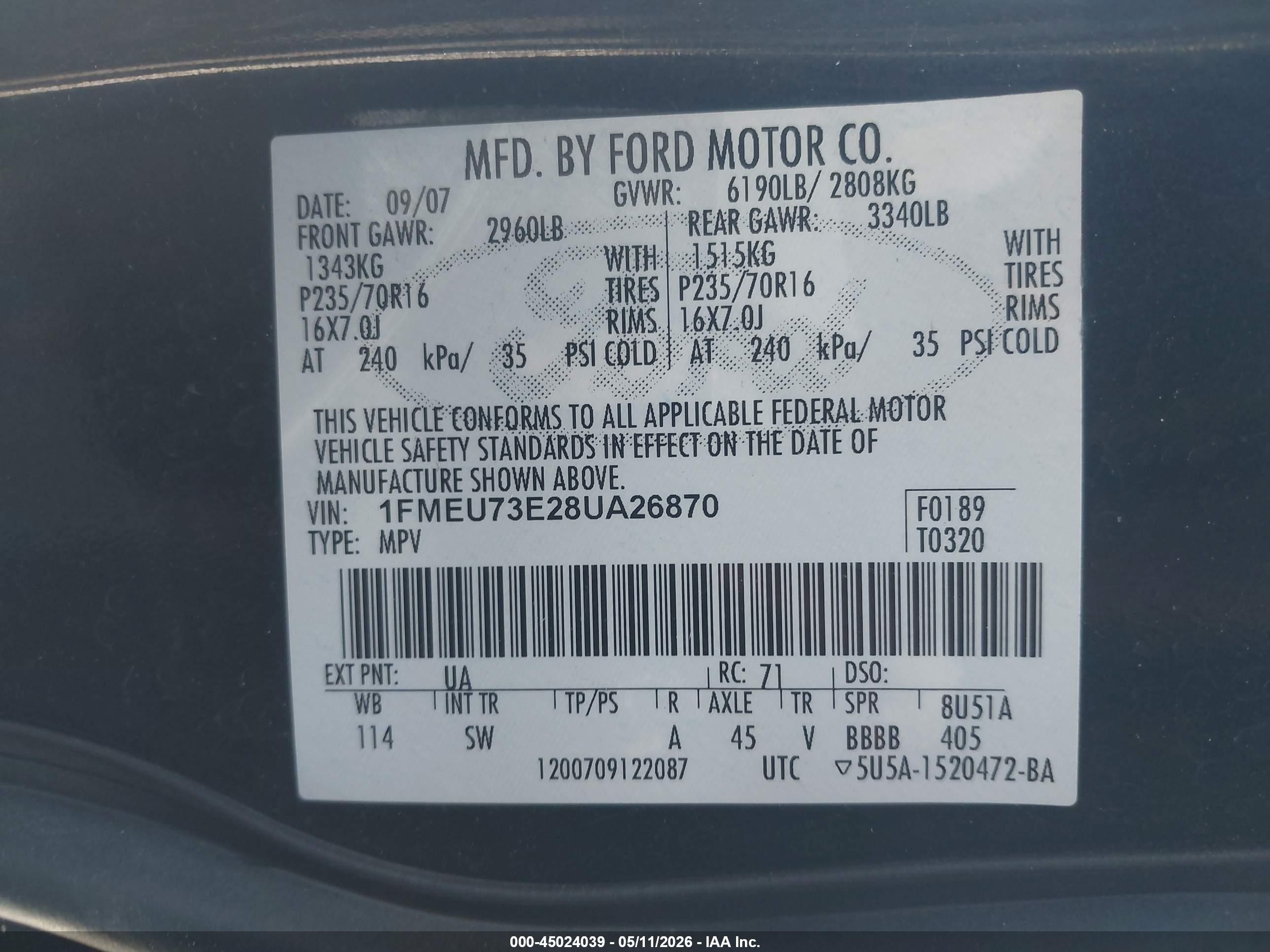 2008 Ford Explorer Xlt Черный vin: 1FMEU73E28UA26870