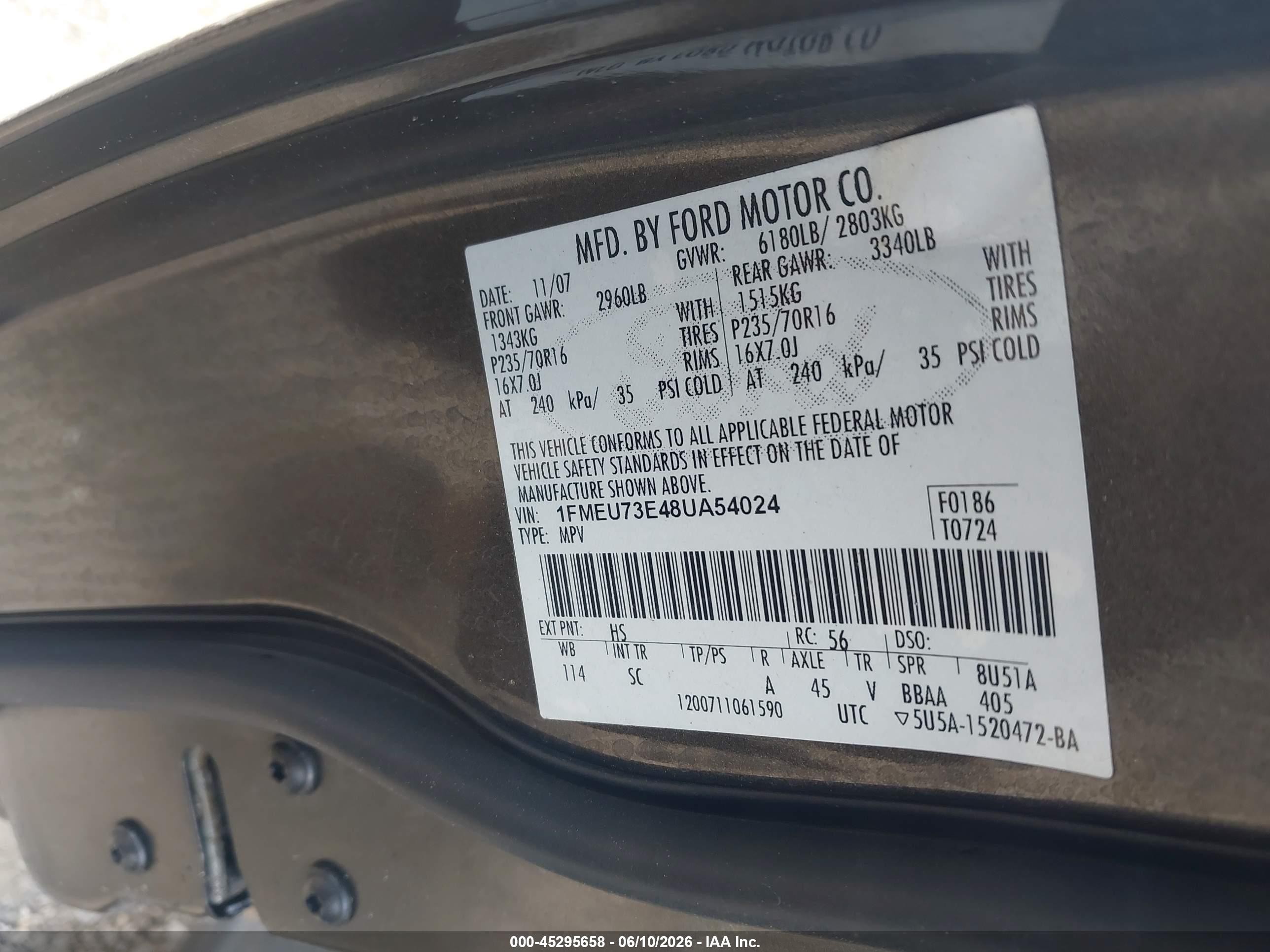 2008 Ford Explorer Xlt Brown vin: 1FMEU73E48UA54024