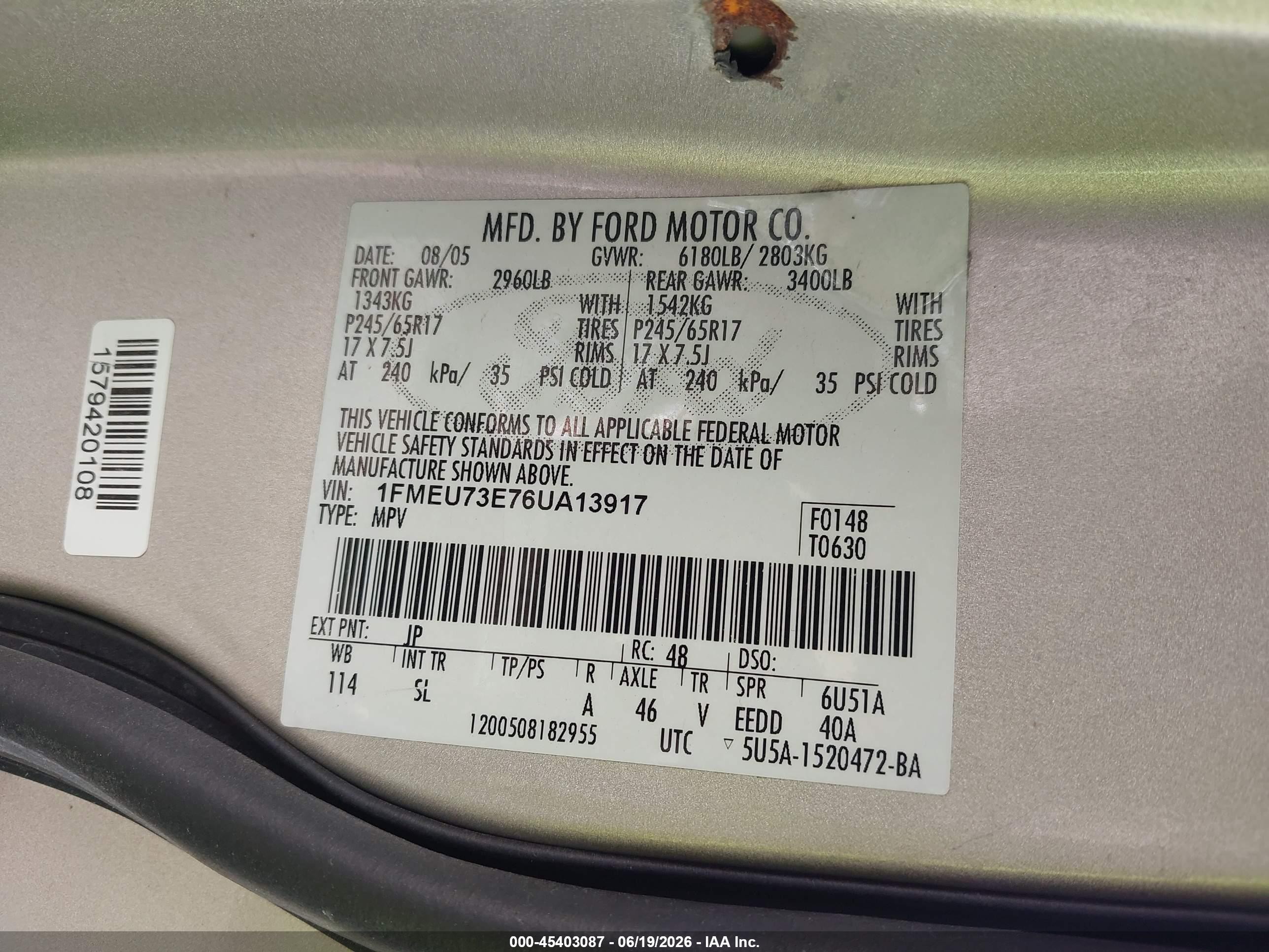 2006 Ford Explorer Xlt Silver vin: 1FMEU73E76UA13917