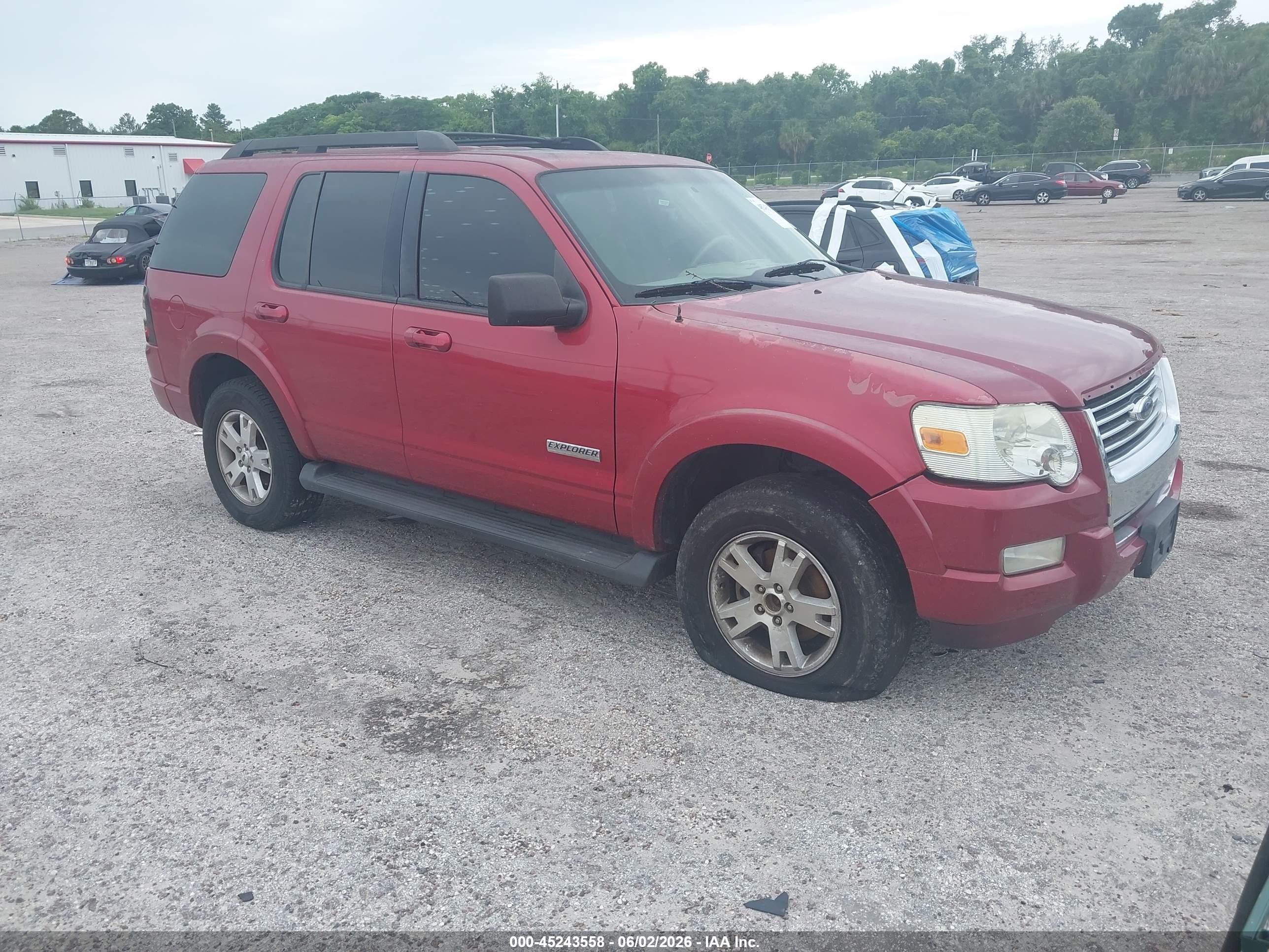 2007 Ford Explorer Xlt Burgundy vin: 1FMEU73E77UA69650