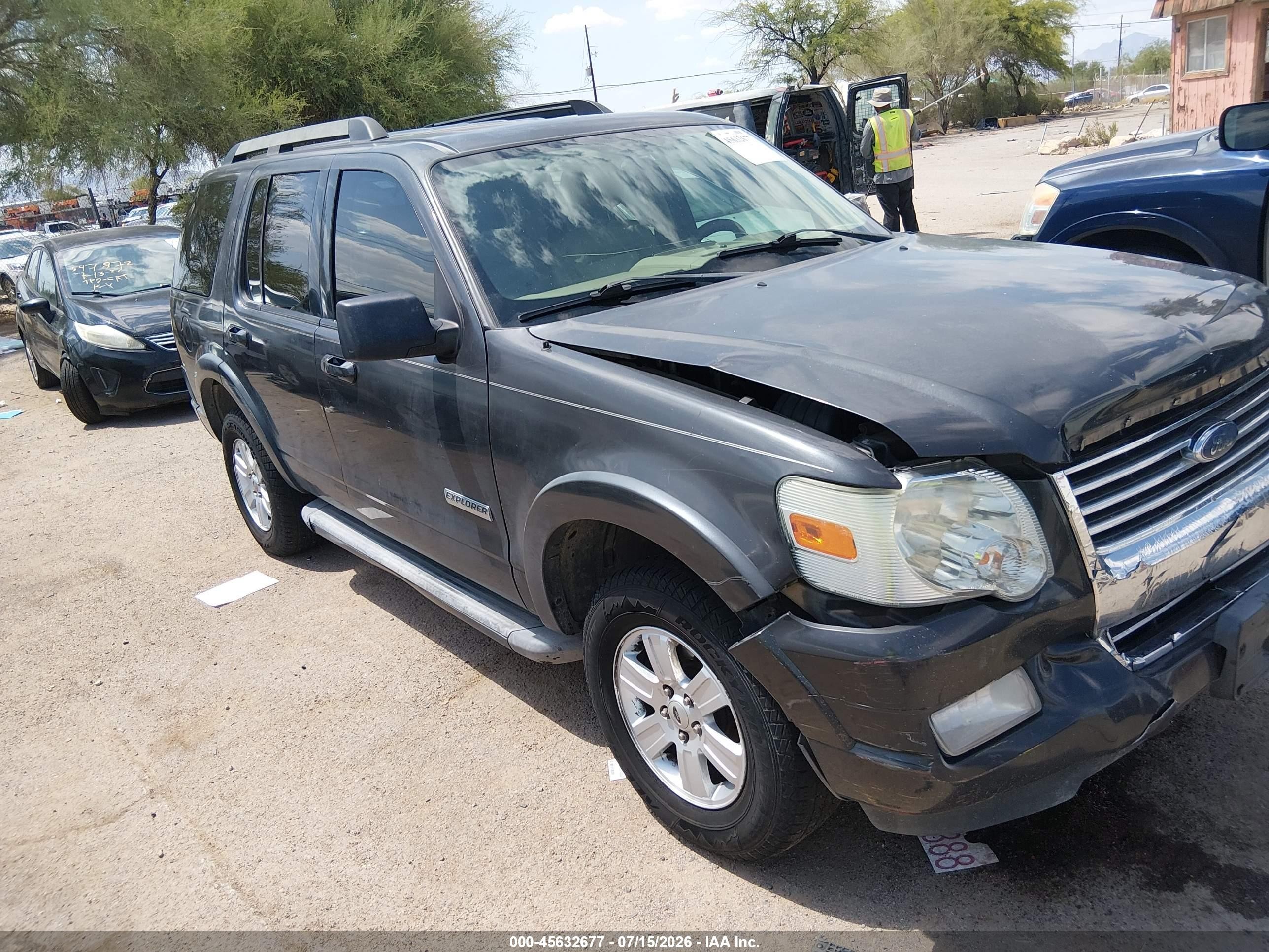 2007 Ford Explorer Xlt Gray vin: 1FMEU73E77UB68517