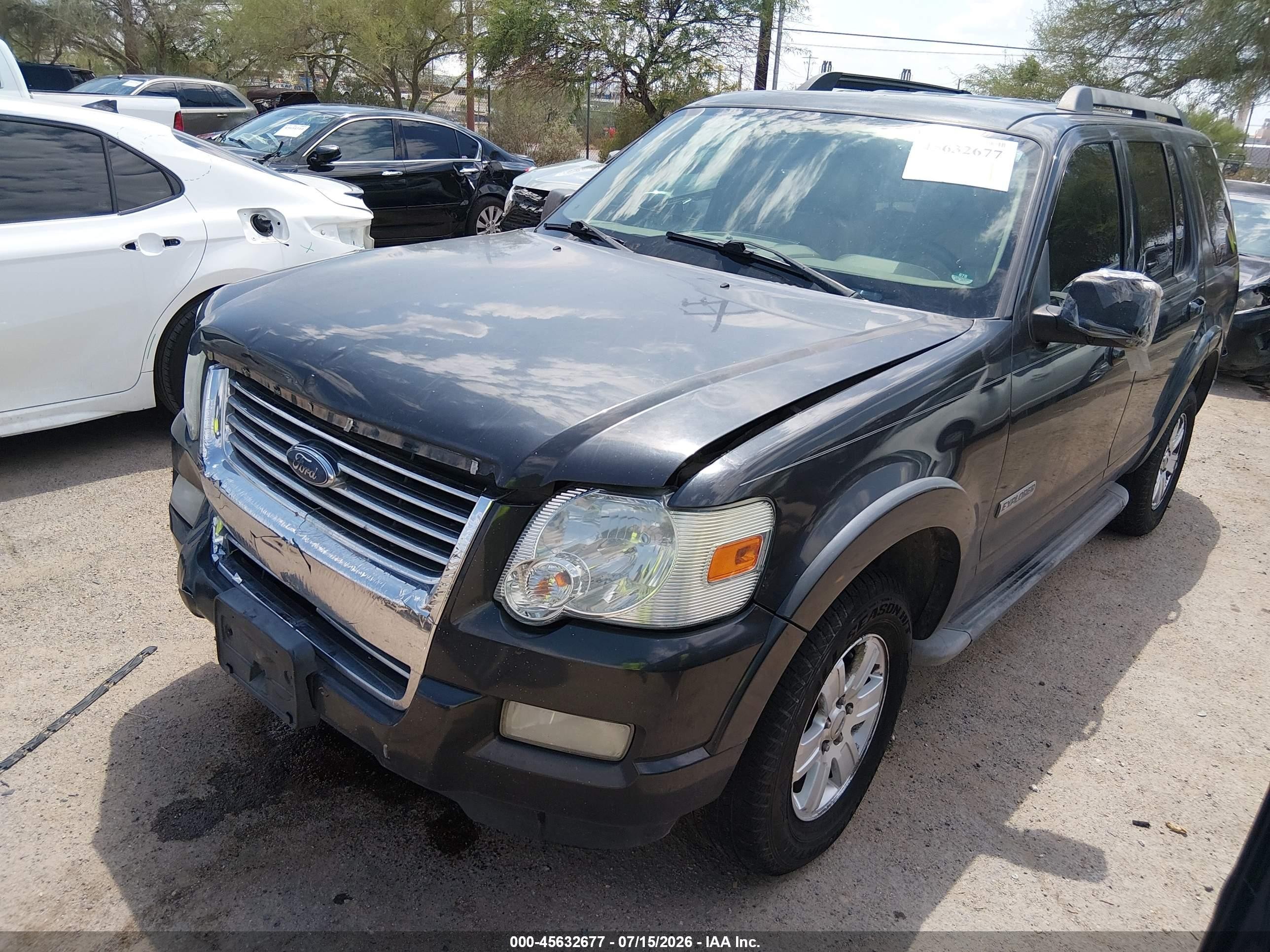 2007 Ford Explorer Xlt Gray vin: 1FMEU73E77UB68517