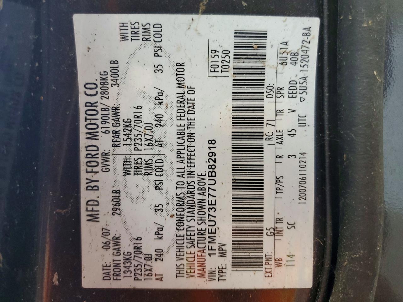 2007 Ford Explorer Xlt Gray vin: 1FMEU73E77UB82918