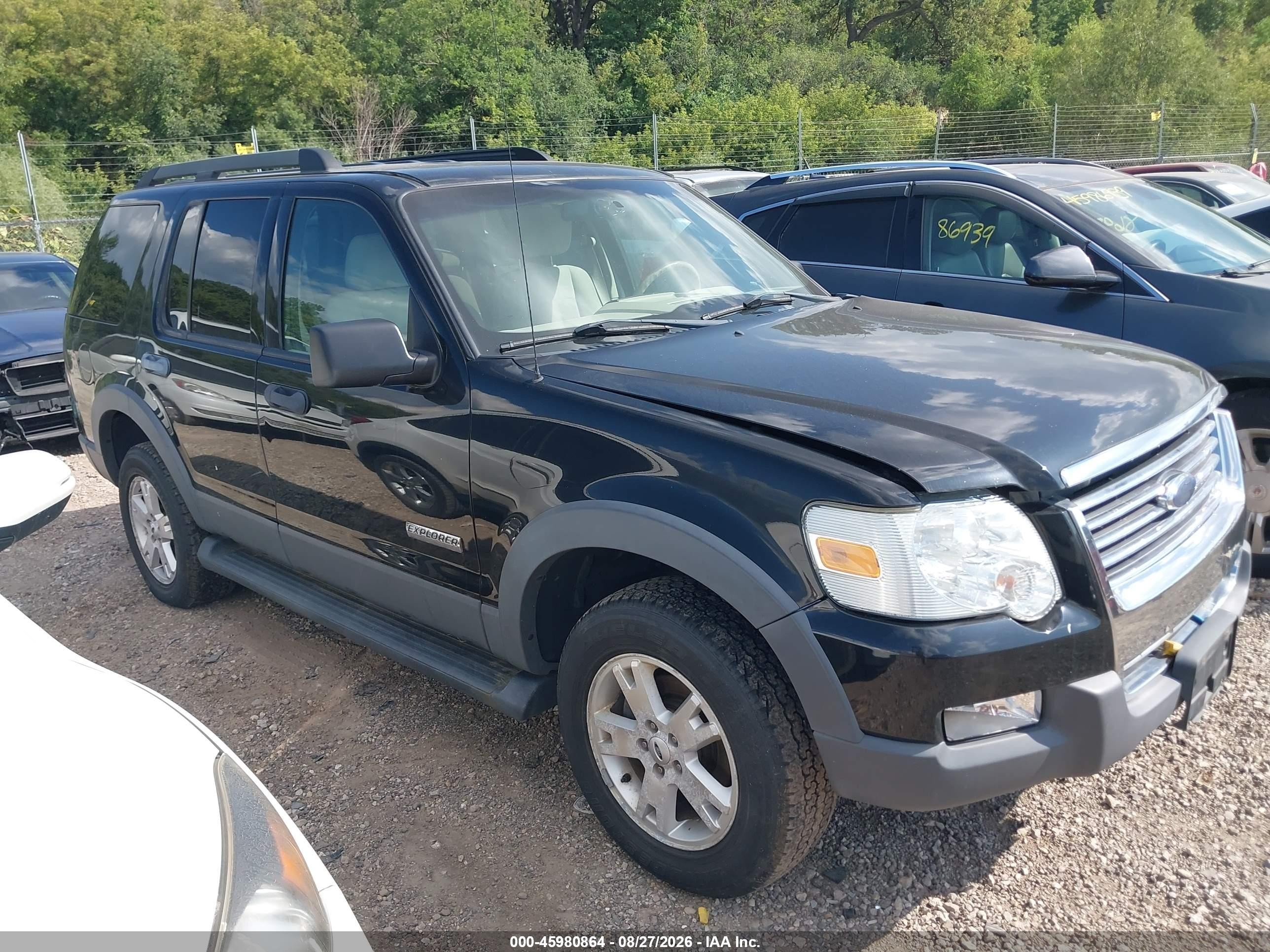 2006 Ford Explorer Xlt Black vin: 1FMEU73E86UB08101