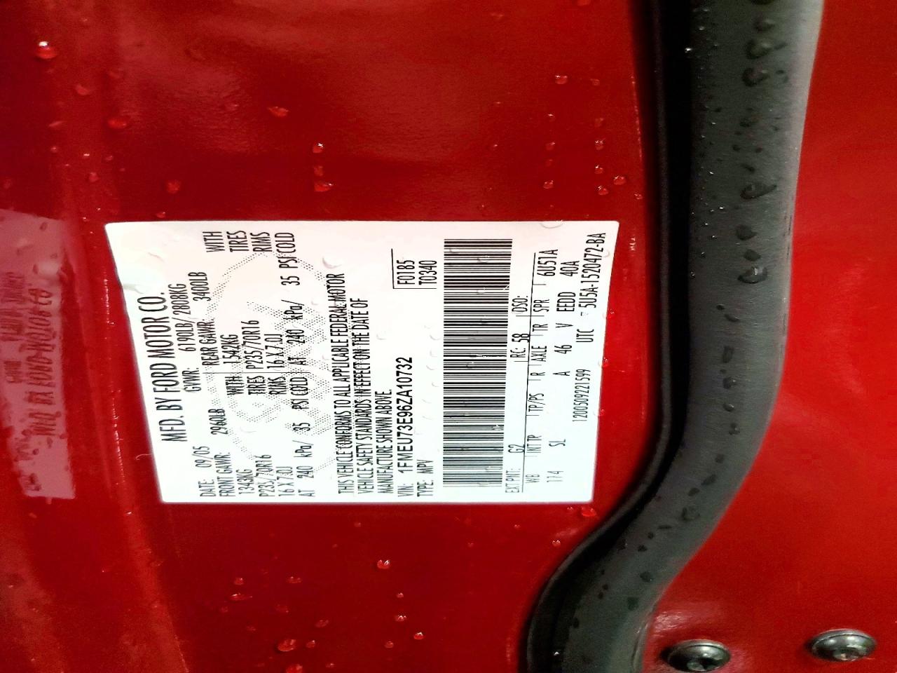 2006 Ford Explorer Xlt Red vin: 1FMEU73E96ZA10732