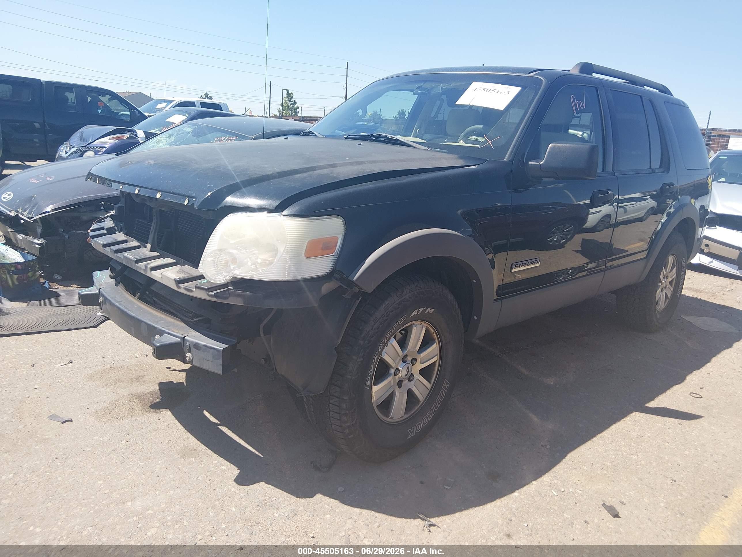 2006 Ford Explorer Xlt Black vin: 1FMEU73EX6UA30243