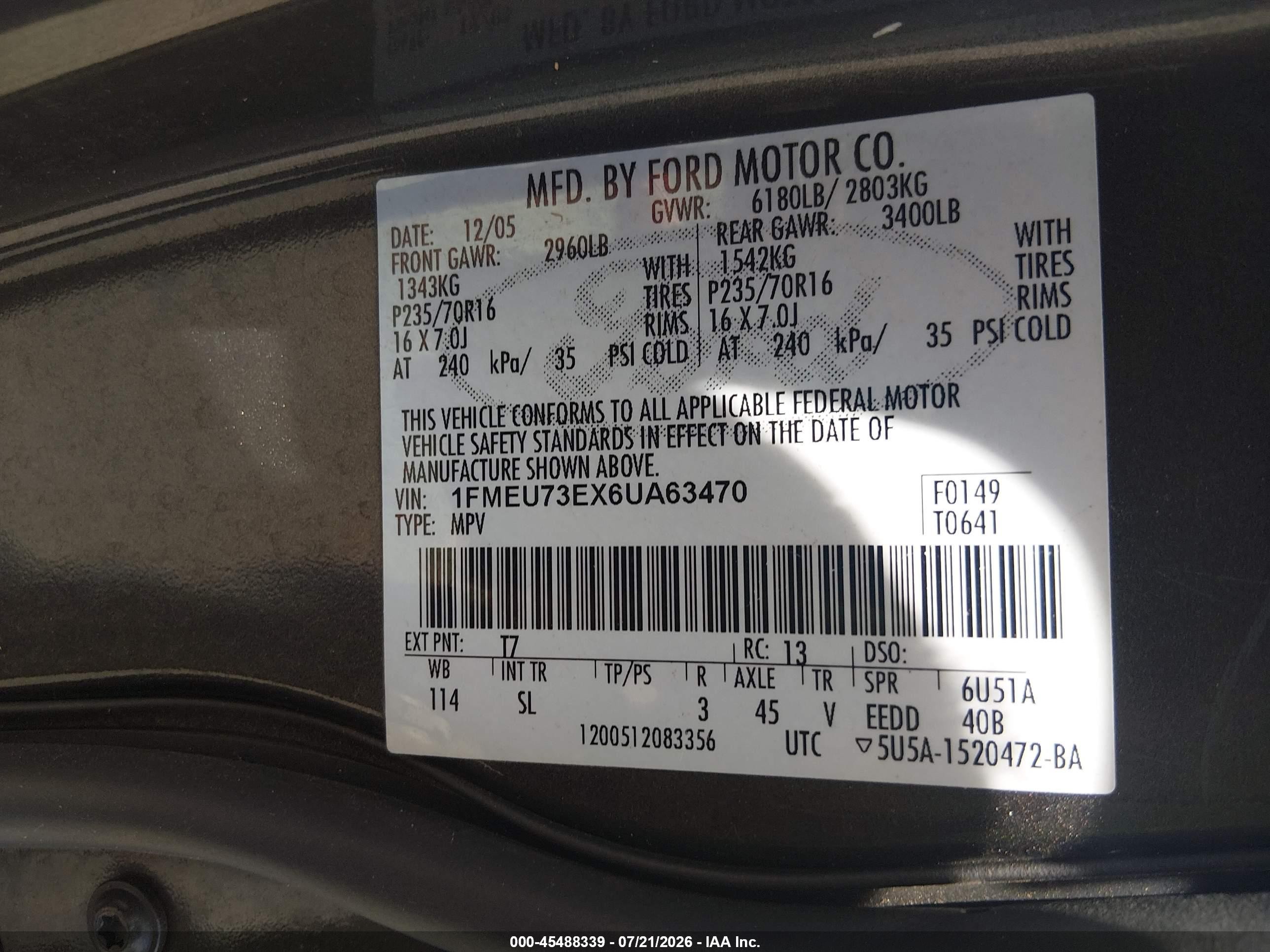 2006 Ford Explorer Xlt Коричневый vin: 1FMEU73EX6UA63470