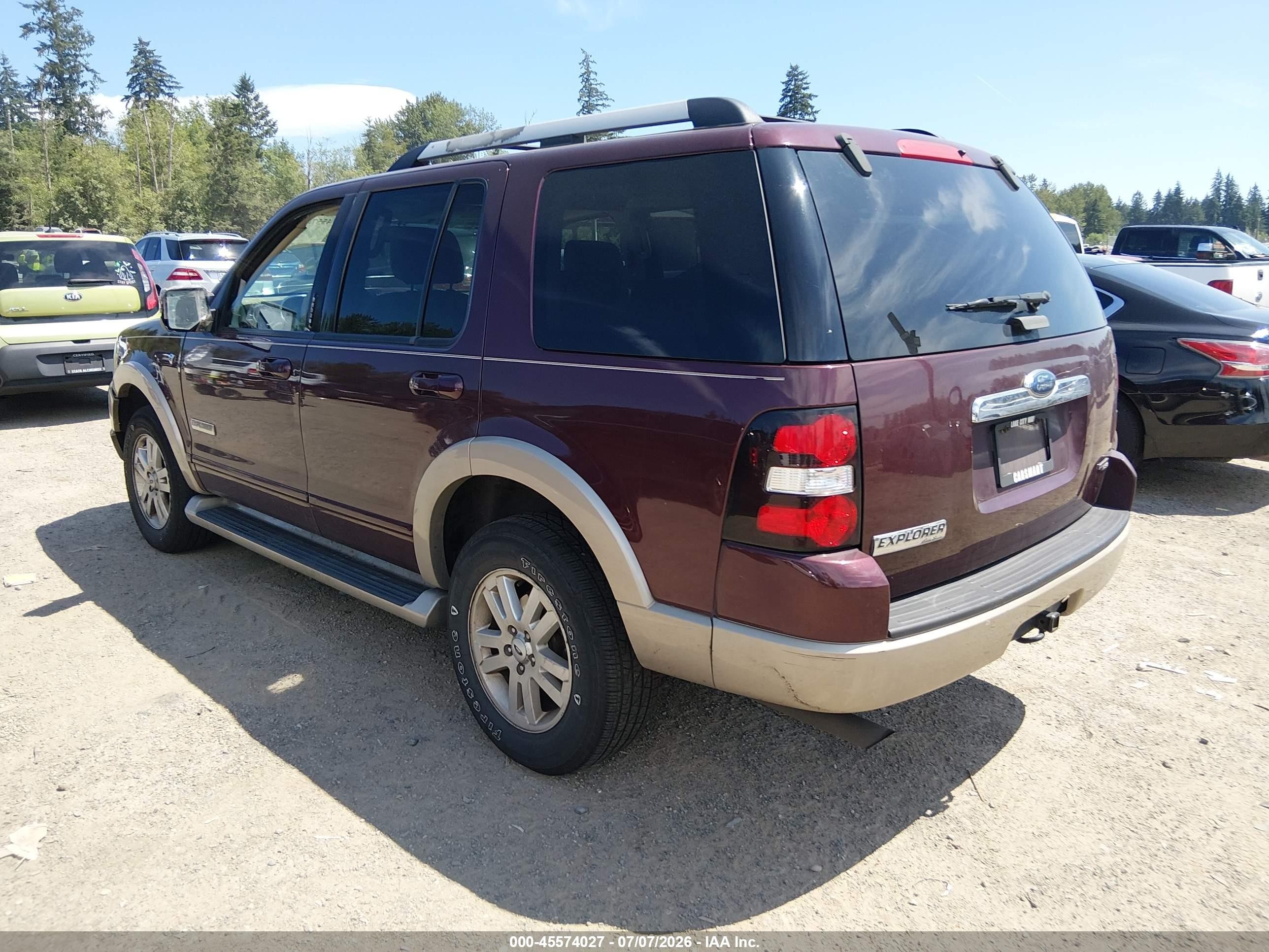 2007 Ford Explorer Eddie Bauer Maroon vin: 1FMEU74857UB40045