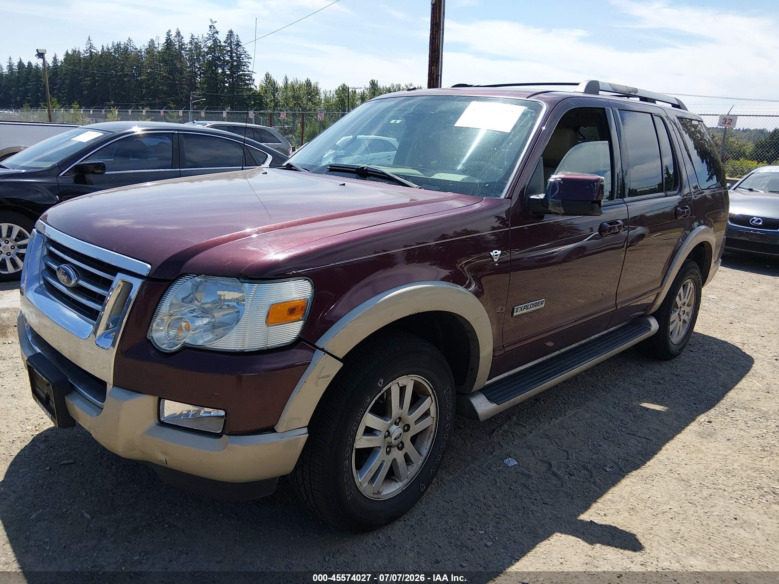 2007 Ford Explorer Eddie Bauer Maroon vin: 1FMEU74857UB40045