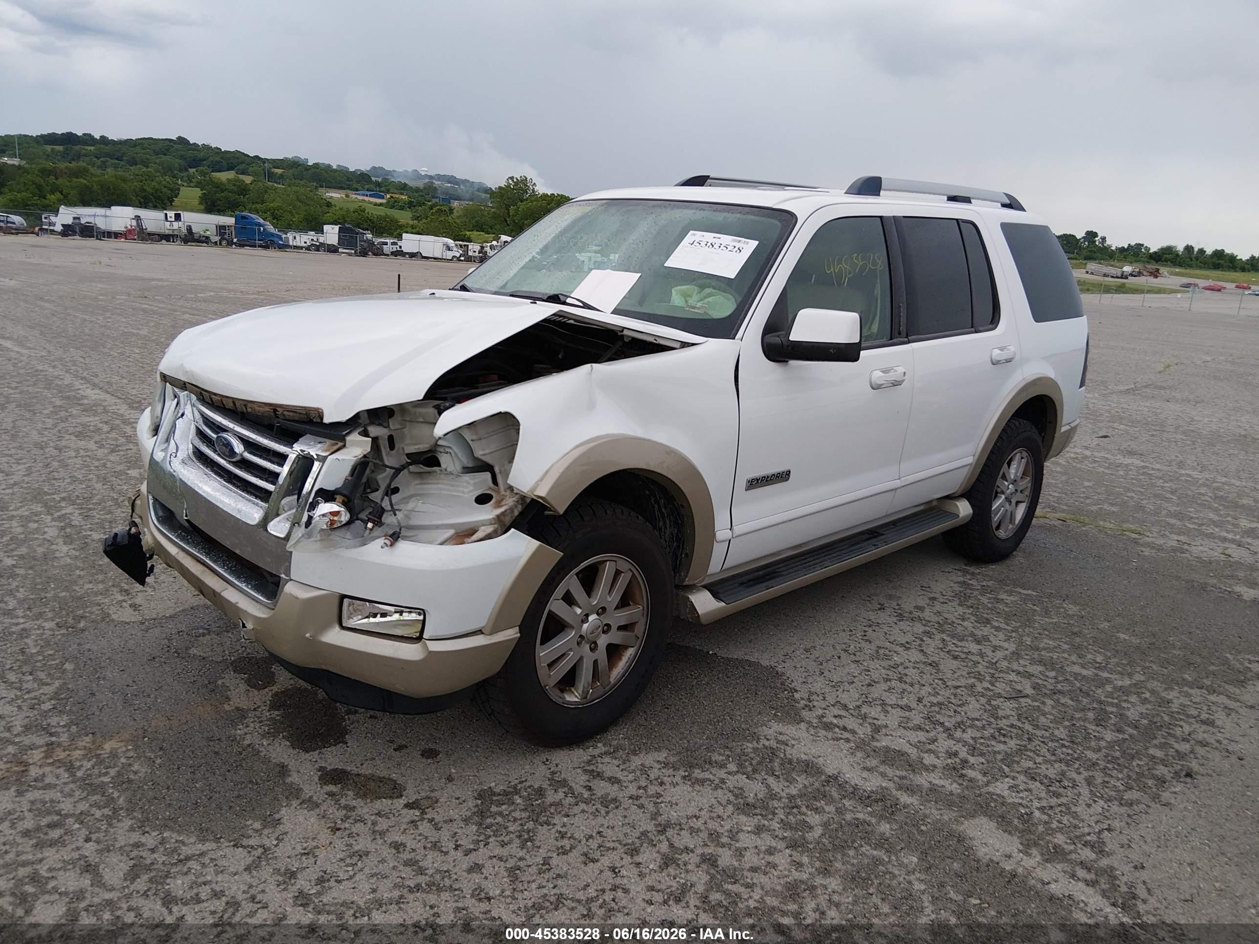 2007 Ford Explorer Eddie Bauer White vin: 1FMEU74E07UB16869