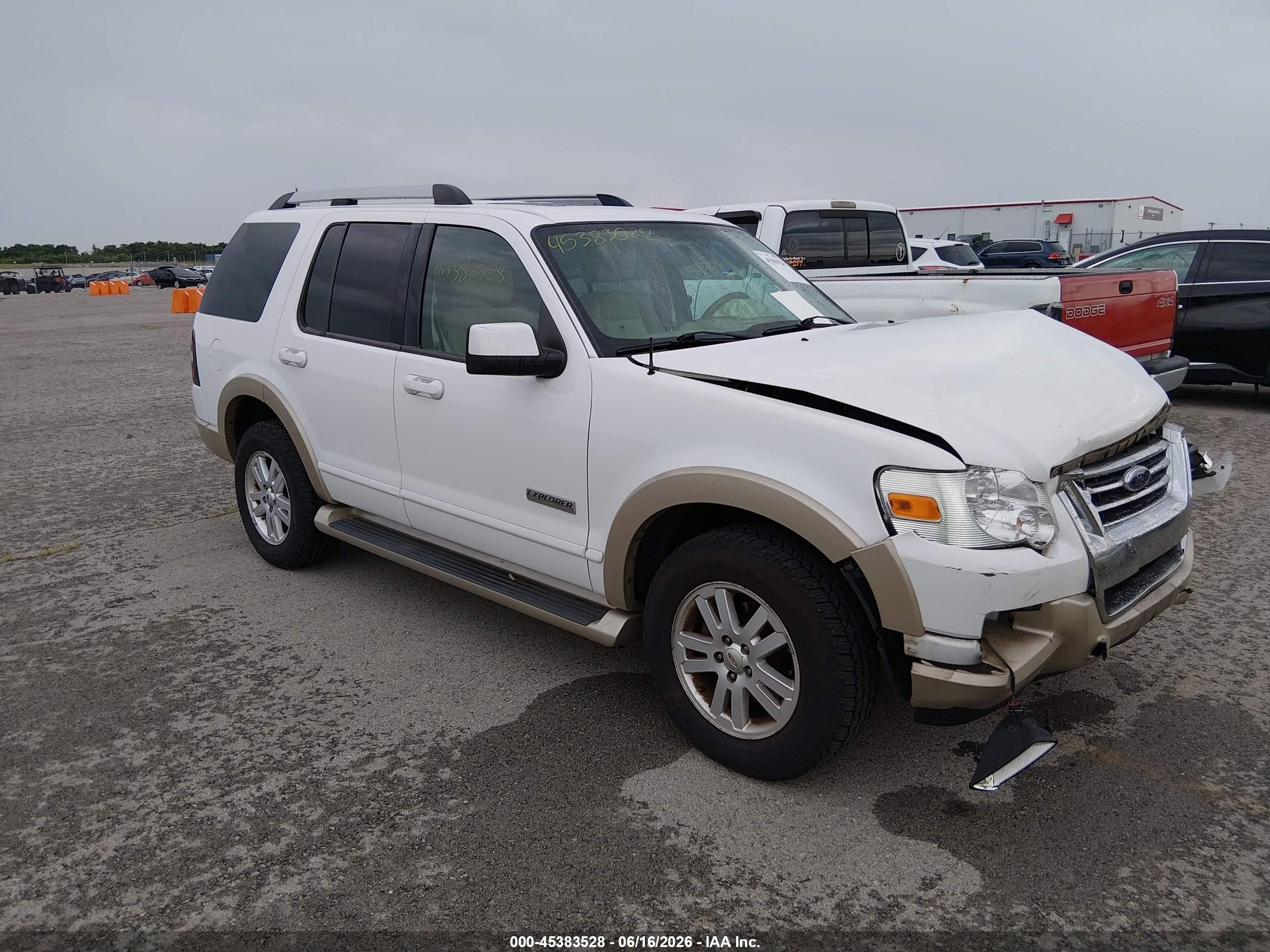 2007 Ford Explorer Eddie Bauer White vin: 1FMEU74E07UB16869