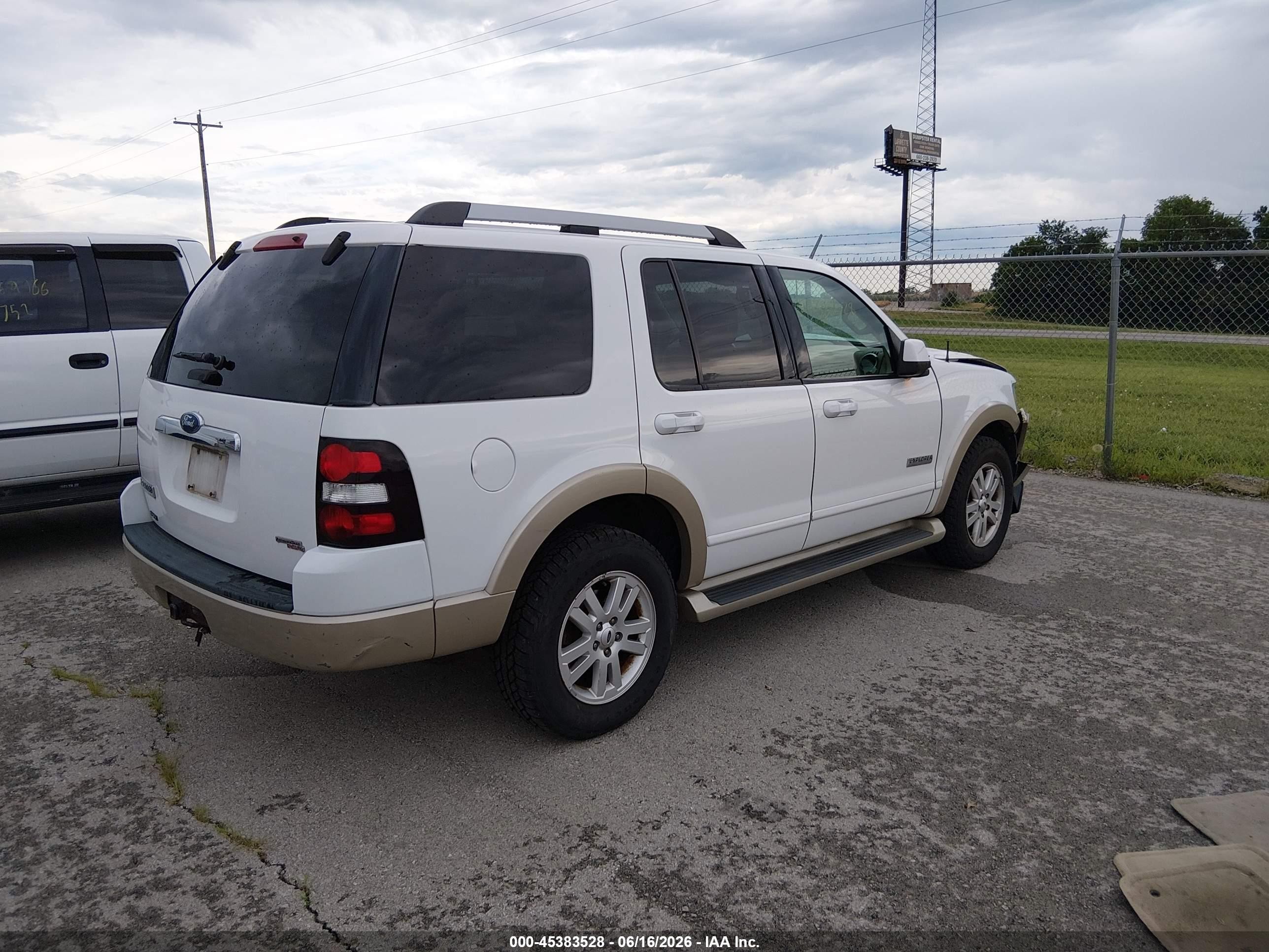 2007 Ford Explorer Eddie Bauer White vin: 1FMEU74E07UB16869