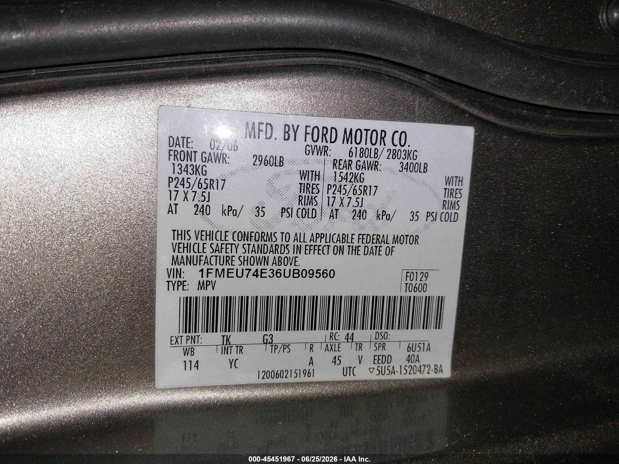 2006 Ford Explorer Eddie Bauer Gray vin: 1FMEU74E36UB09560