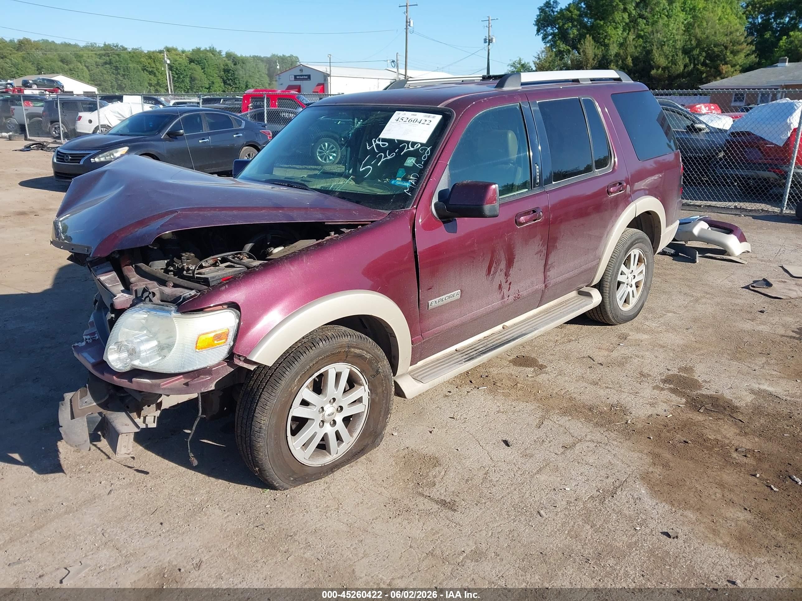2007 Ford Explorer Eddie Bauer Red vin: 1FMEU74E37UB37764