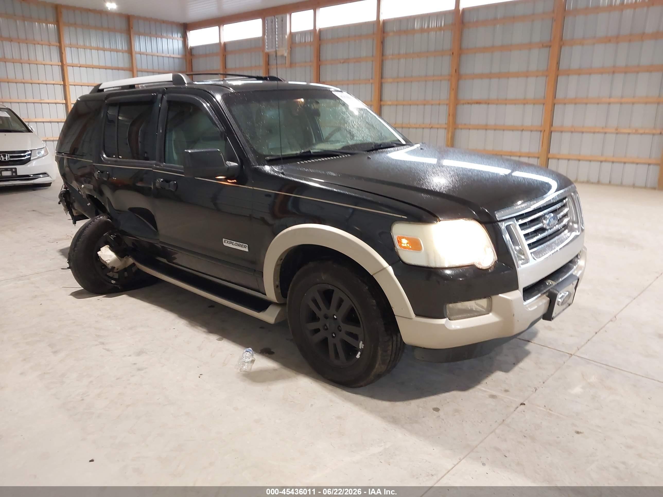 2007 Ford Explorer Eddie Bauer Black vin: 1FMEU74E37UB80856
