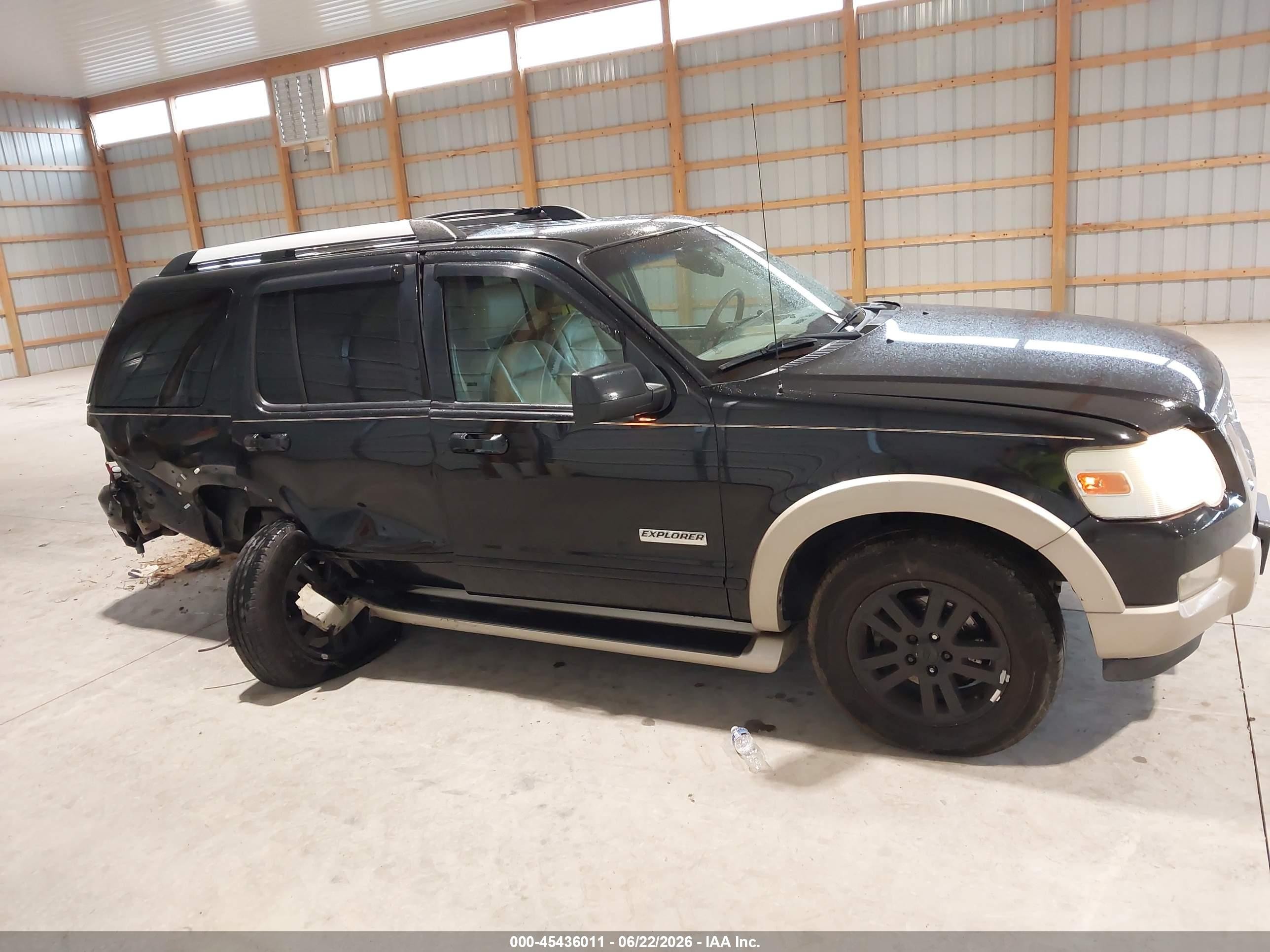 2007 Ford Explorer Eddie Bauer Black vin: 1FMEU74E37UB80856
