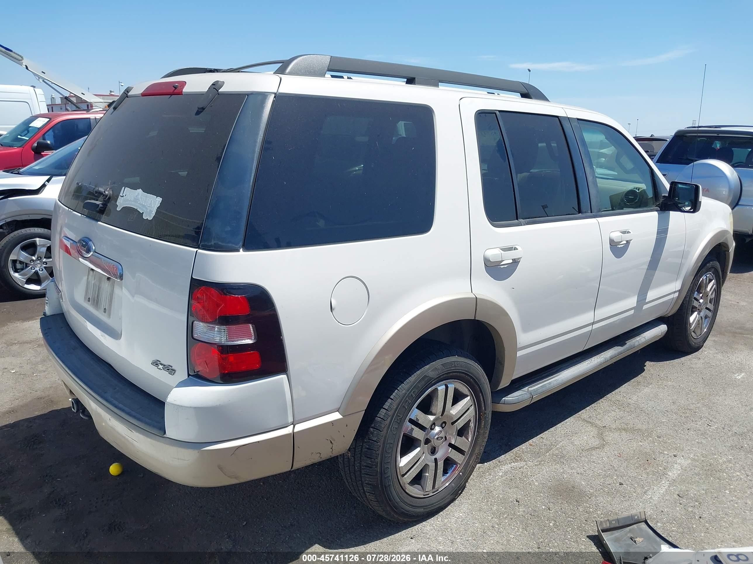 2009 Ford Explorer Eddie Bauer White vin: 1FMEU74E59UA11537