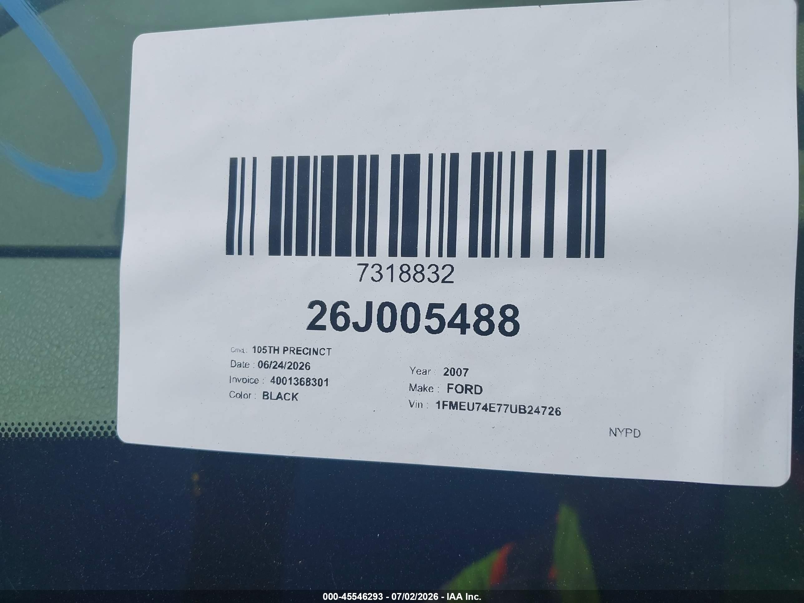 2007 Ford Explorer Eddie Bauer Черный vin: 1FMEU74E77UB24726