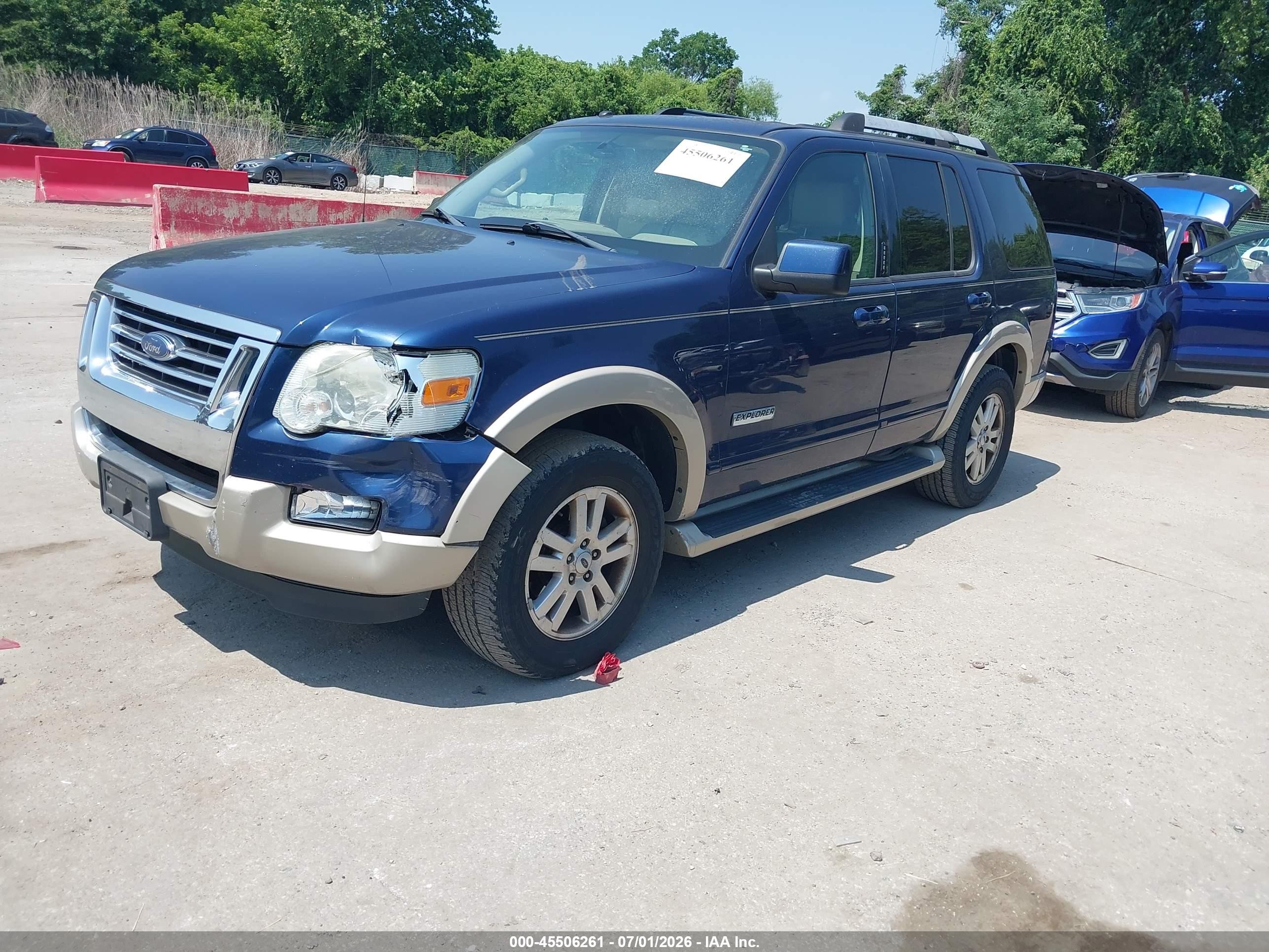 2007 Ford Explorer Eddie Bauer Blue vin: 1FMEU74E77UB57306