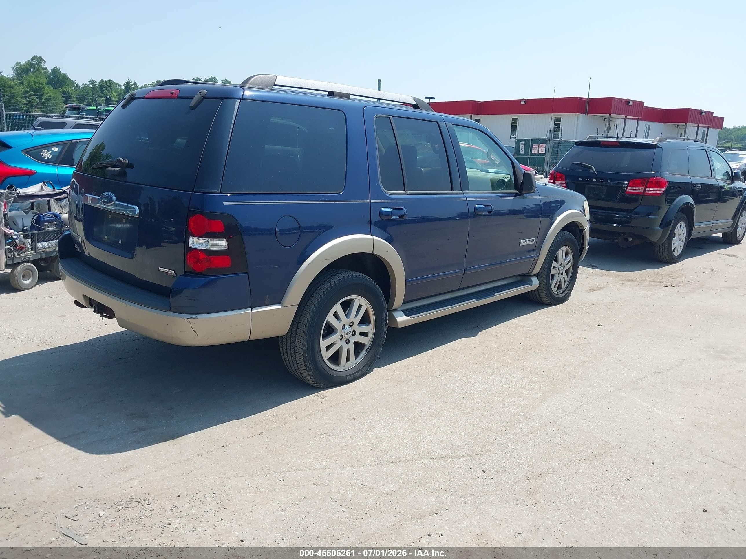 2007 Ford Explorer Eddie Bauer Blue vin: 1FMEU74E77UB57306