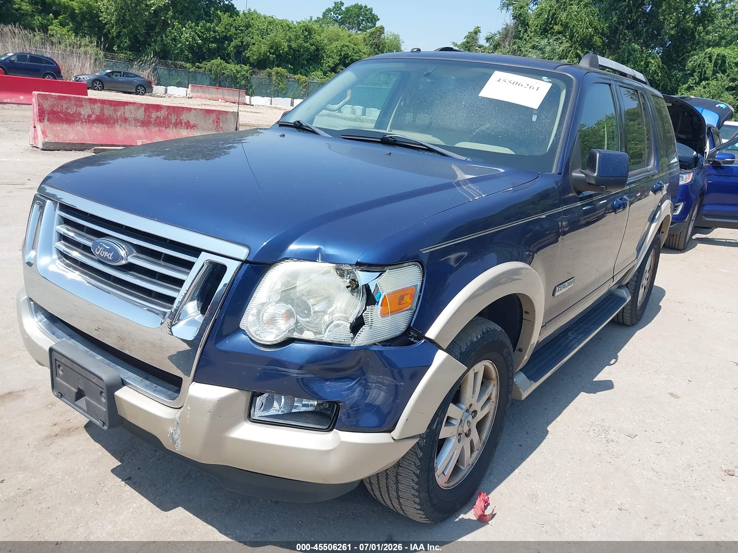 2007 Ford Explorer Eddie Bauer Blue vin: 1FMEU74E77UB57306