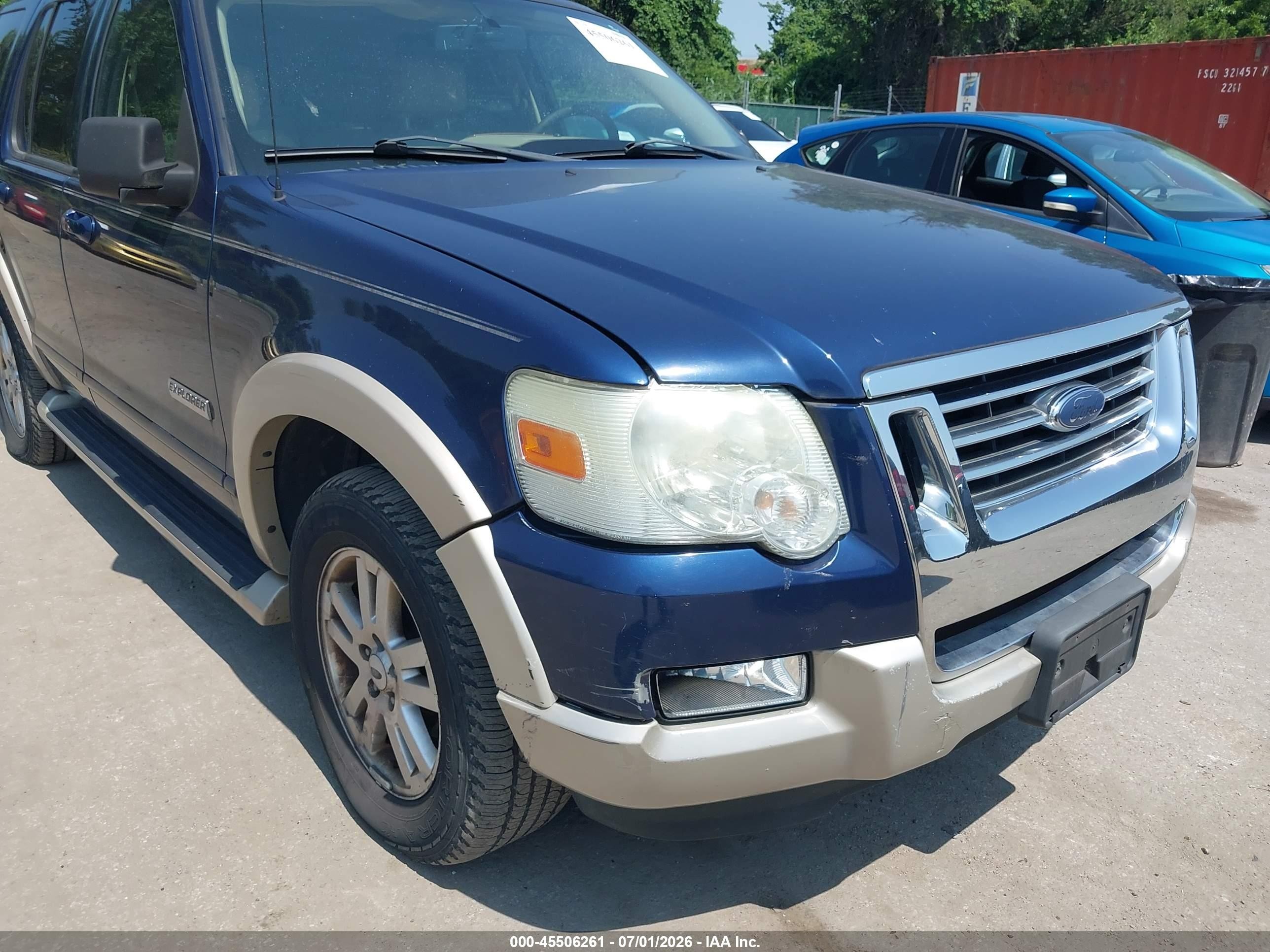 2007 Ford Explorer Eddie Bauer Blue vin: 1FMEU74E77UB57306