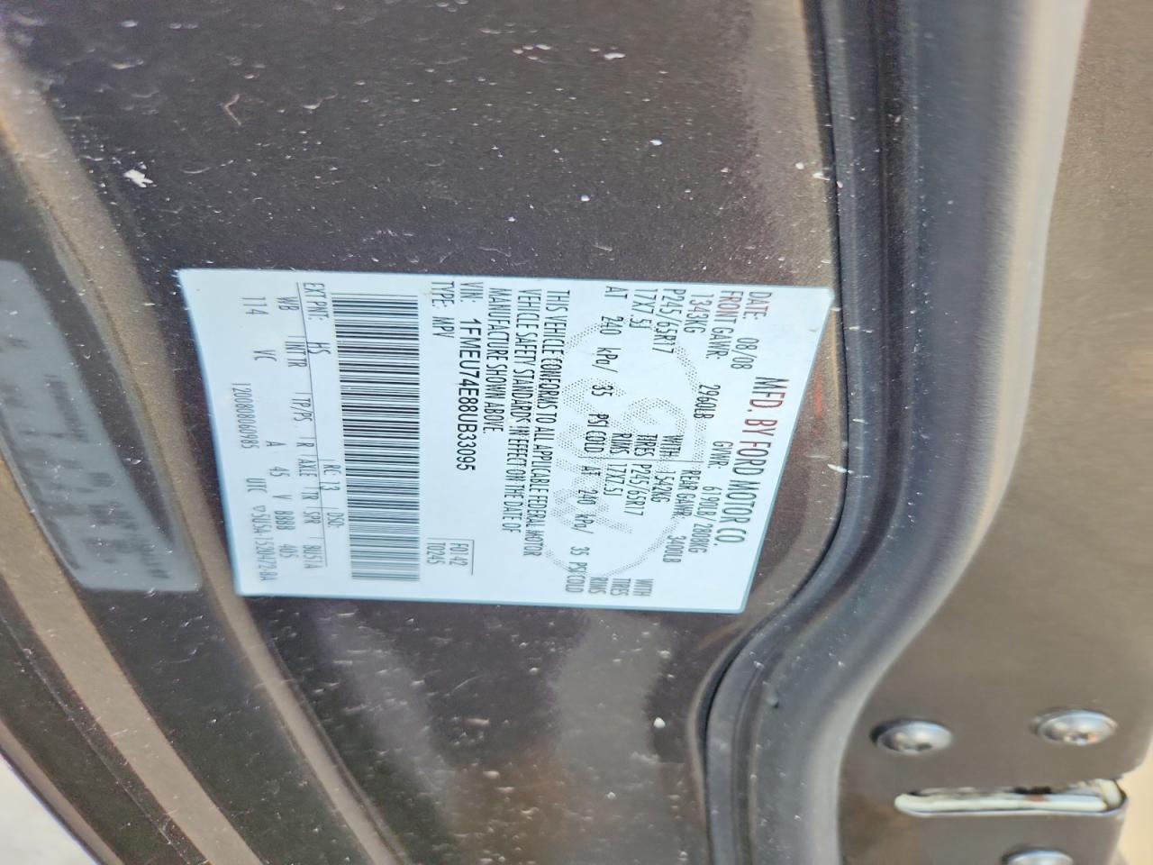 2008 Ford Explorer Eddie Bauer Gray vin: 1FMEU74E88UB33095