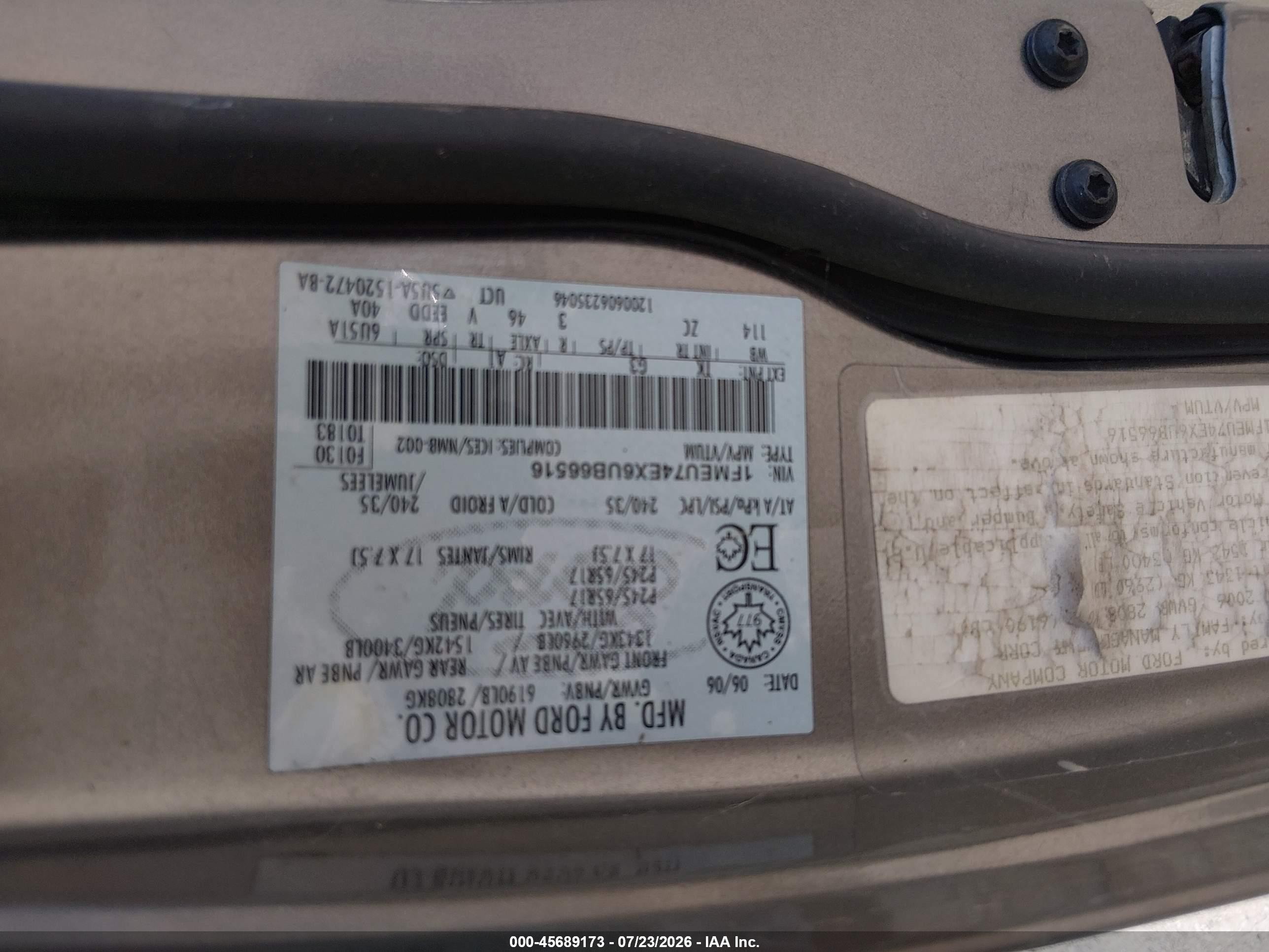 2006 Ford Explorer Eddie Bauer Brown vin: 1FMEU74EX6UB66516