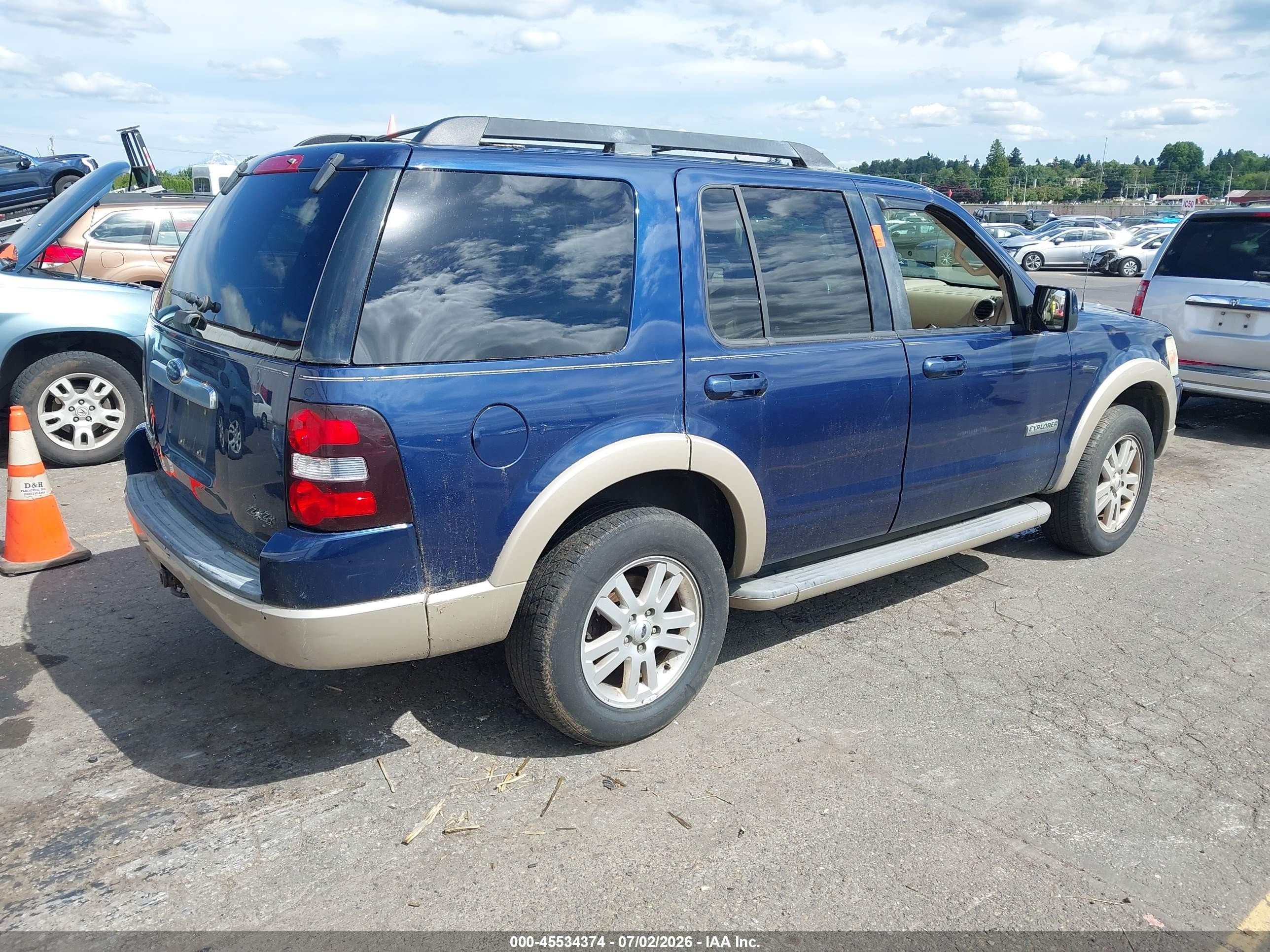 2008 Ford Explorer Eddie Bauer Blue vin: 1FMEU74EX8UB19277