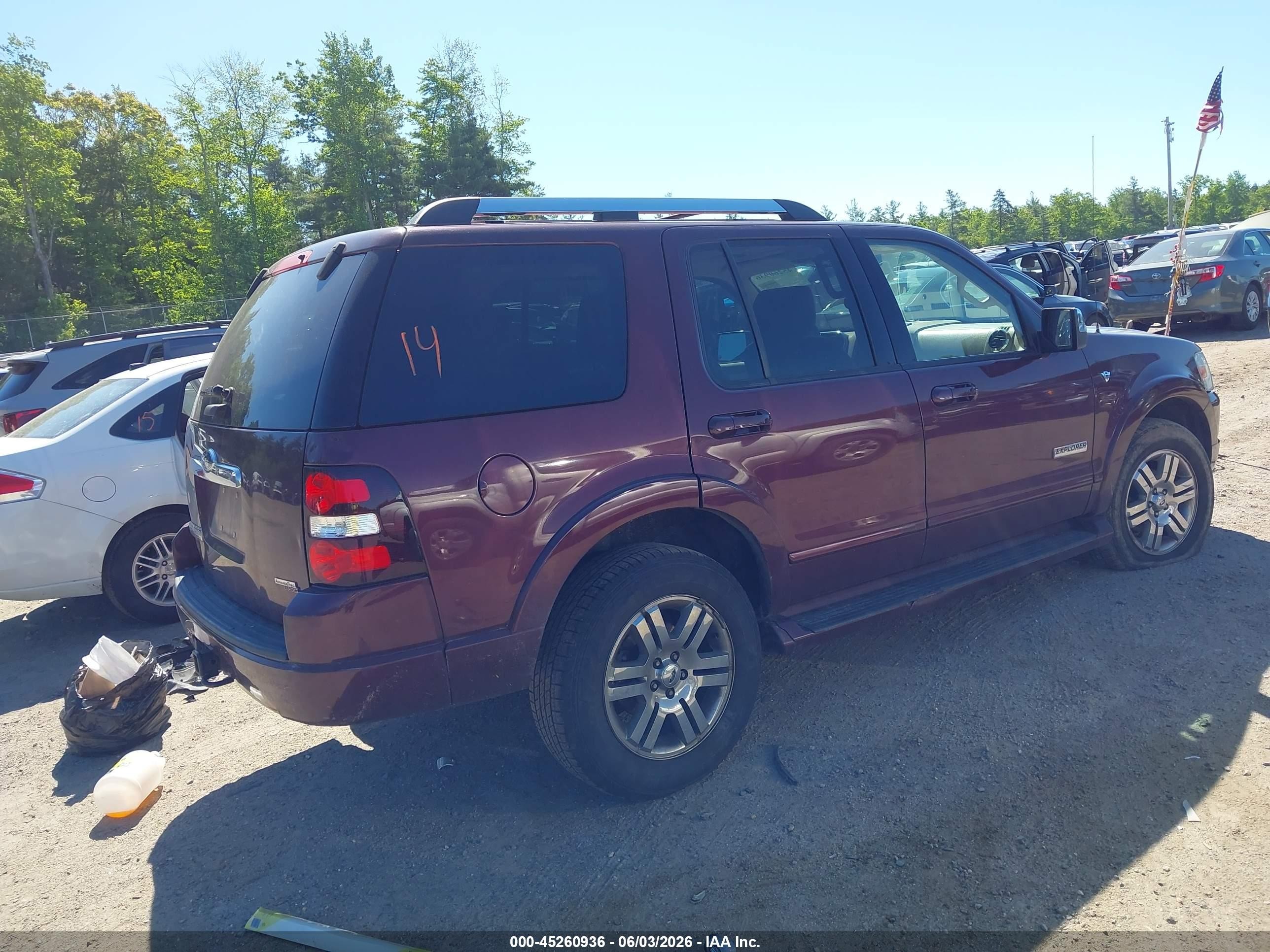 2007 Ford Explorer Limited Red vin: 1FMEU75827UB29017