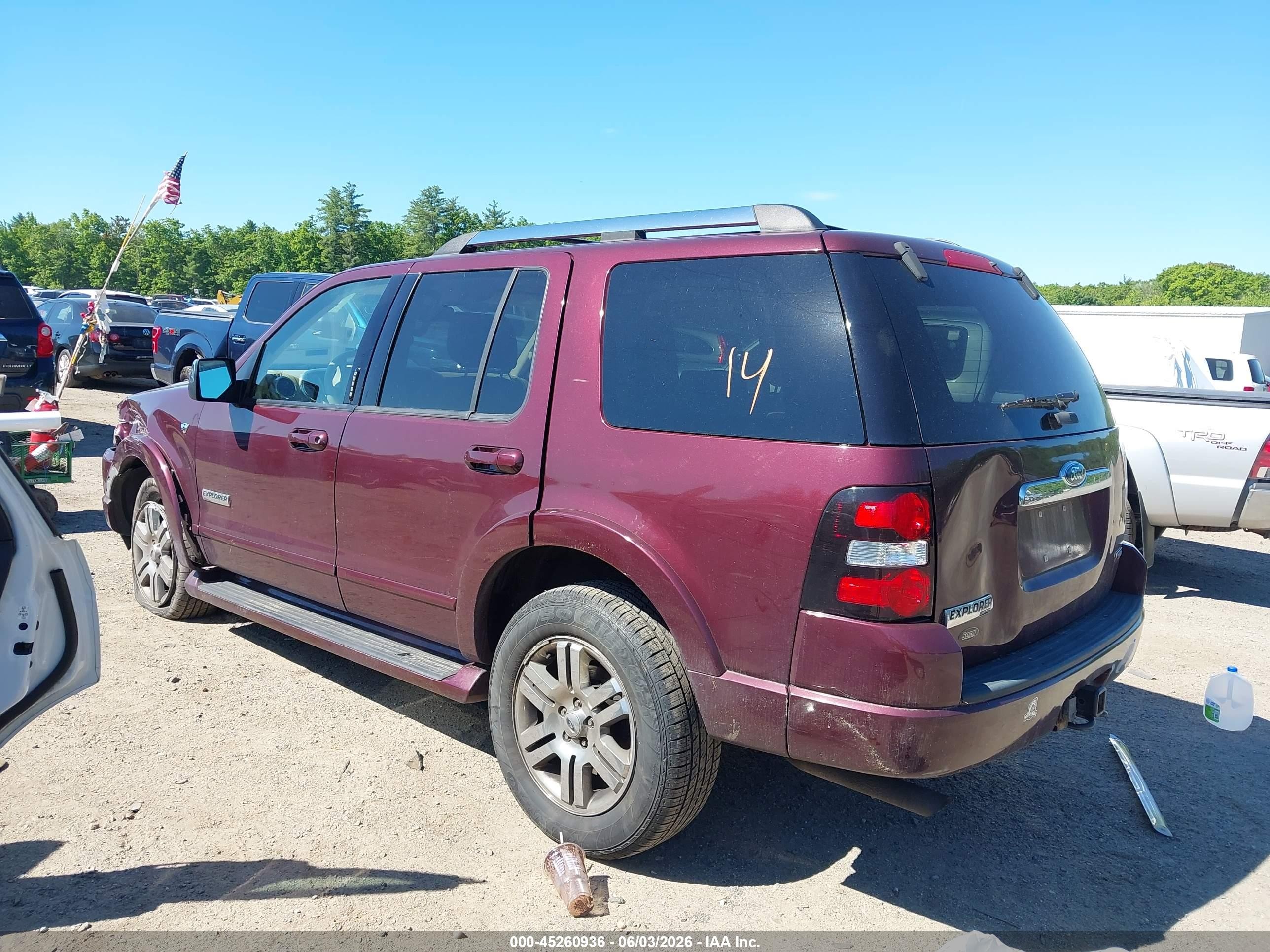 2007 Ford Explorer Limited Red vin: 1FMEU75827UB29017