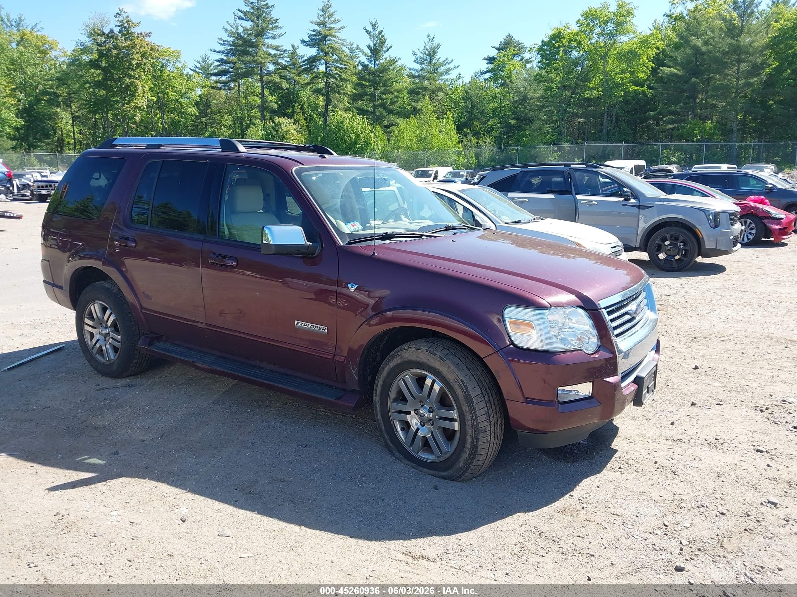 2007 Ford Explorer Limited Red vin: 1FMEU75827UB29017