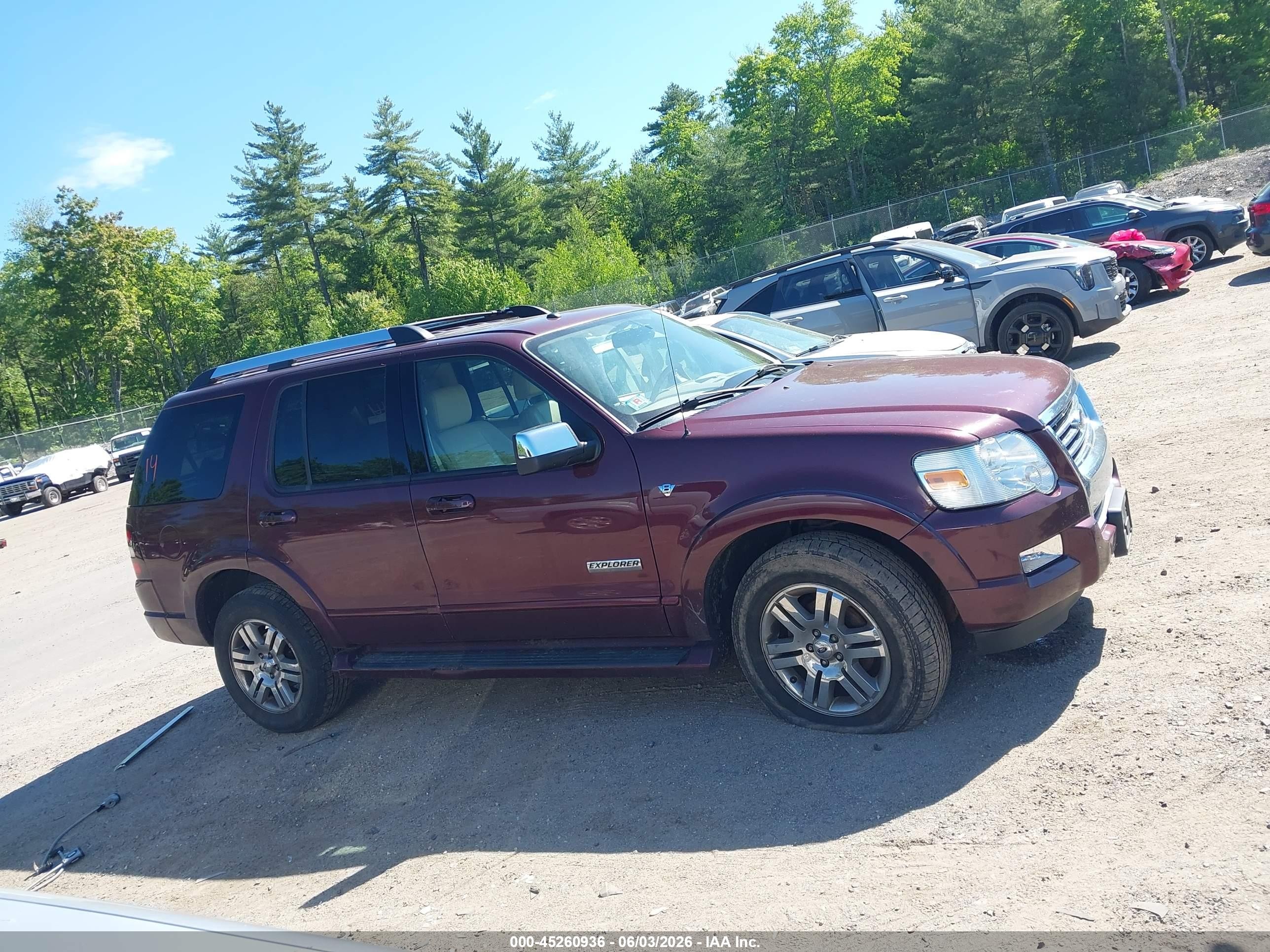 2007 Ford Explorer Limited Red vin: 1FMEU75827UB29017