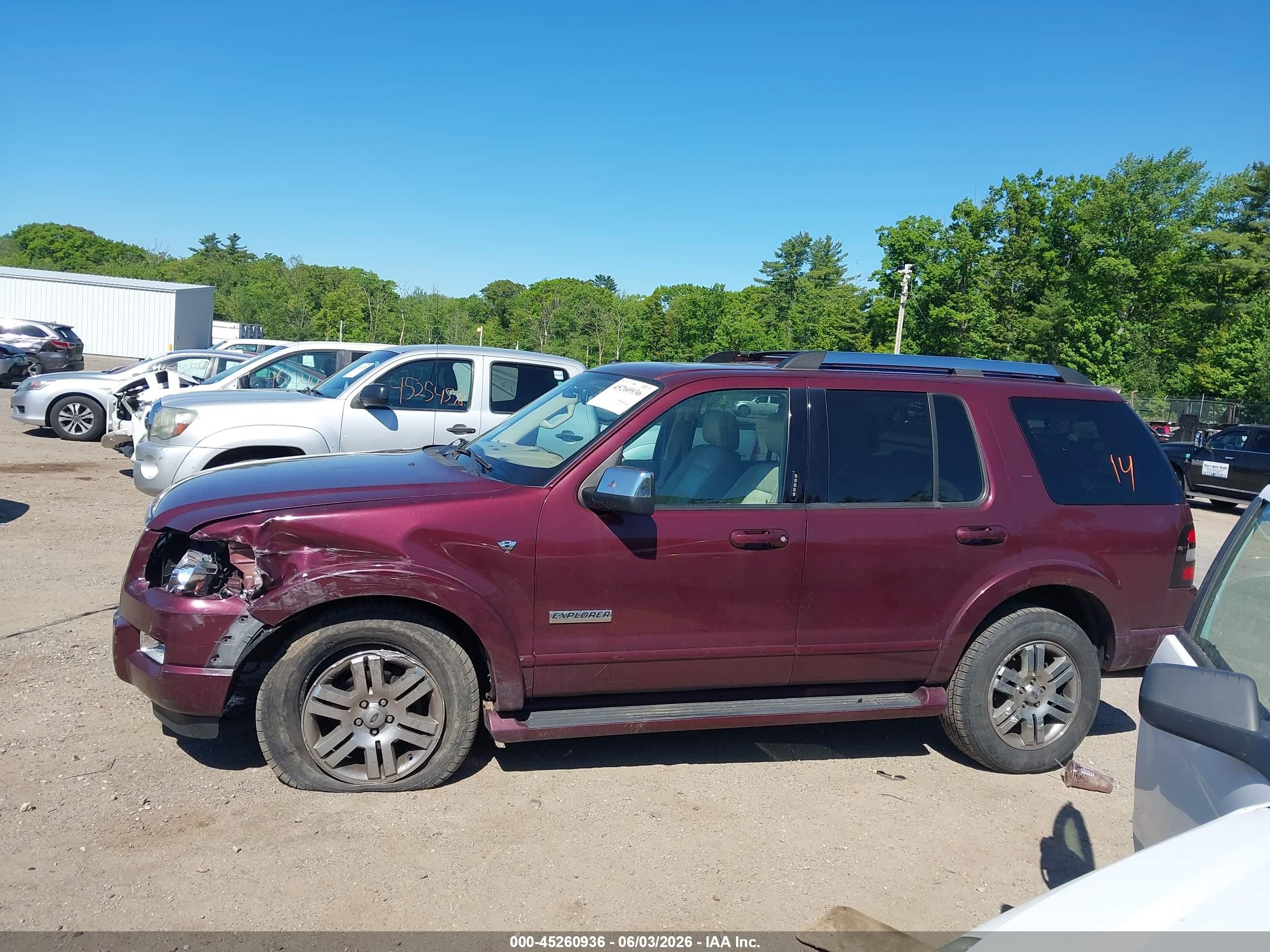 2007 Ford Explorer Limited Red vin: 1FMEU75827UB29017