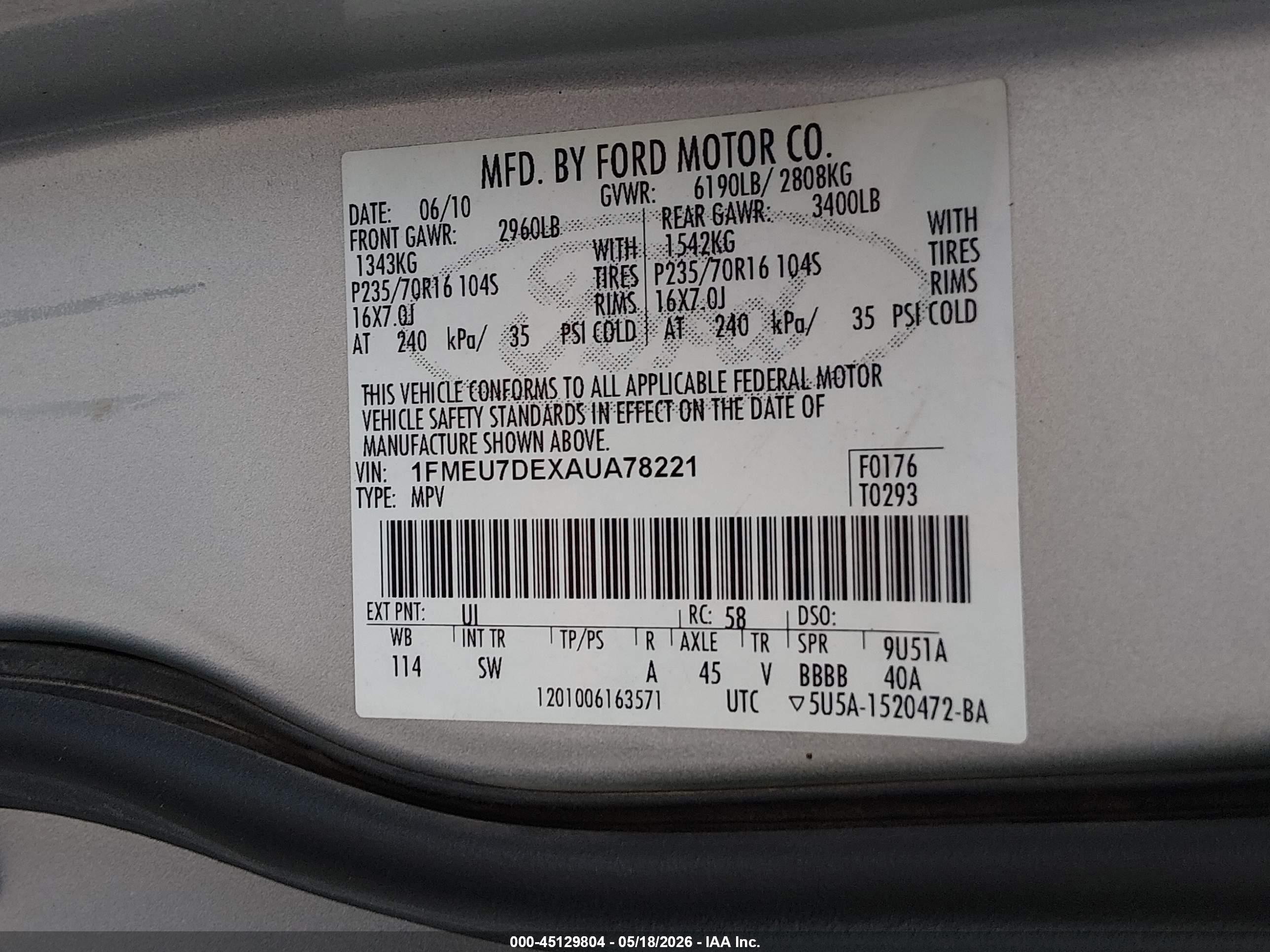 2010 Ford Explorer Xlt Silver vin: 1FMEU7DEXAUA78221