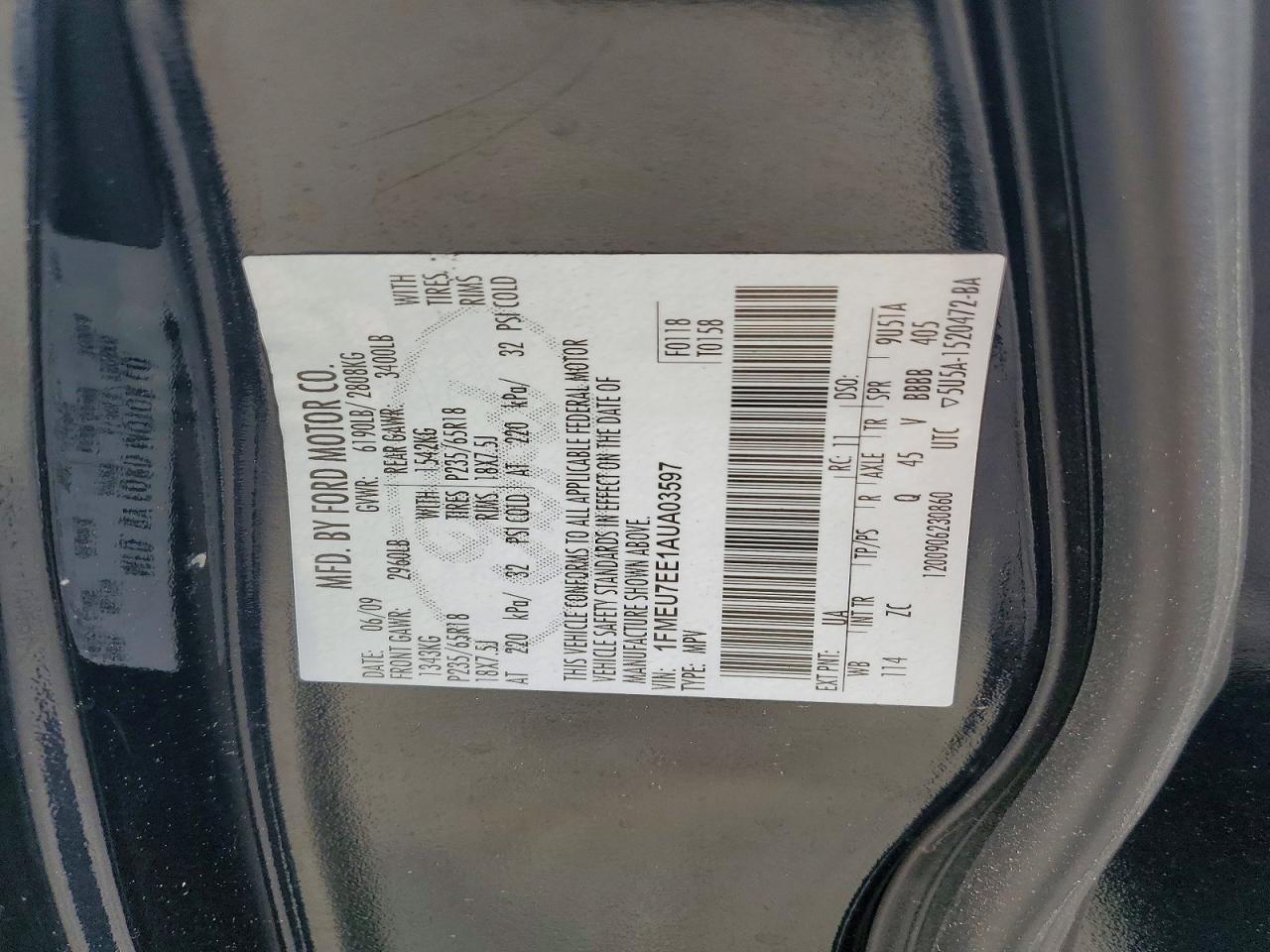 2010 Ford Explorer Eddie Bauer Черный vin: 1FMEU7EE1AUA03597